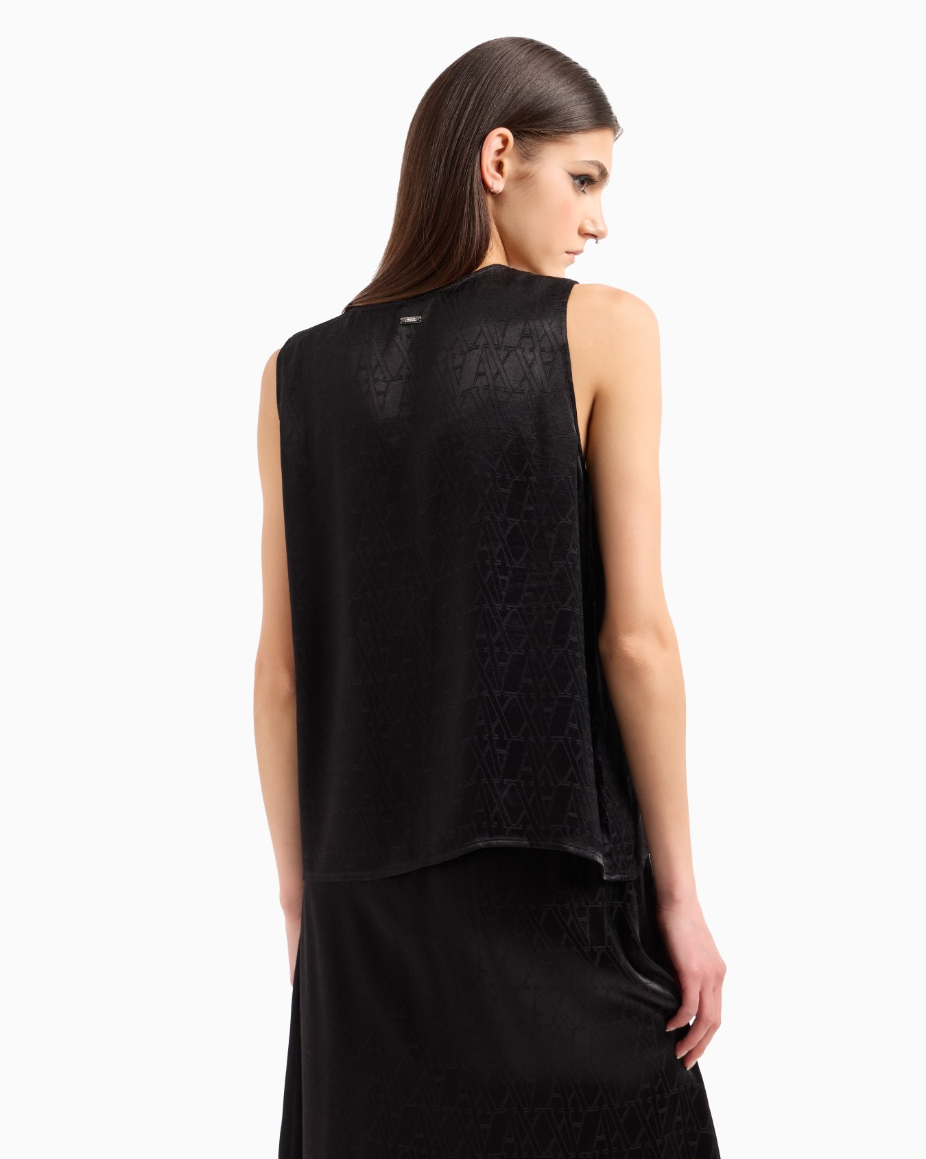 Top en tissu brillant avec monogramme ASV all-over Diapositive 2