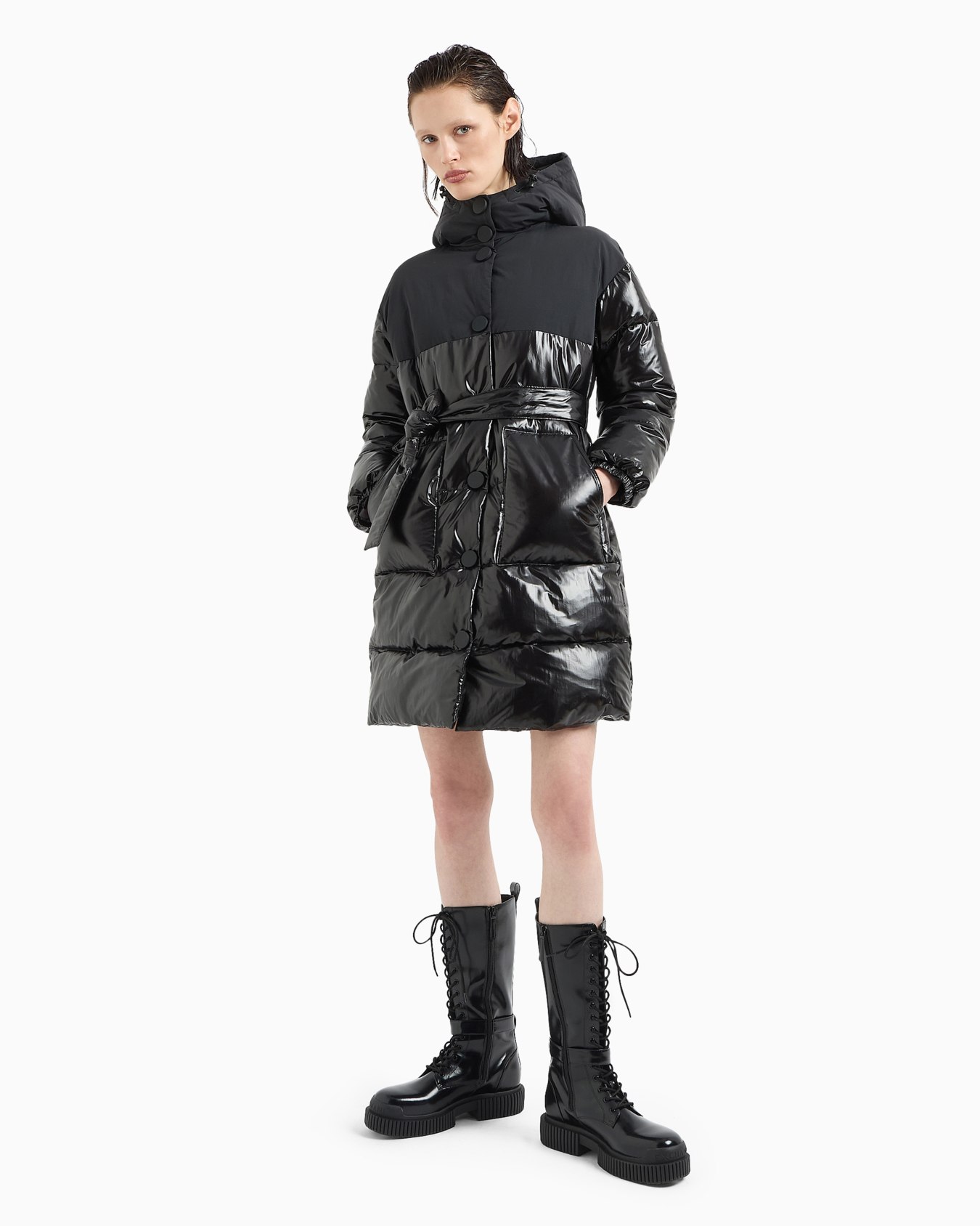 Veste en tissu peint avec ceinture Diapositive 1