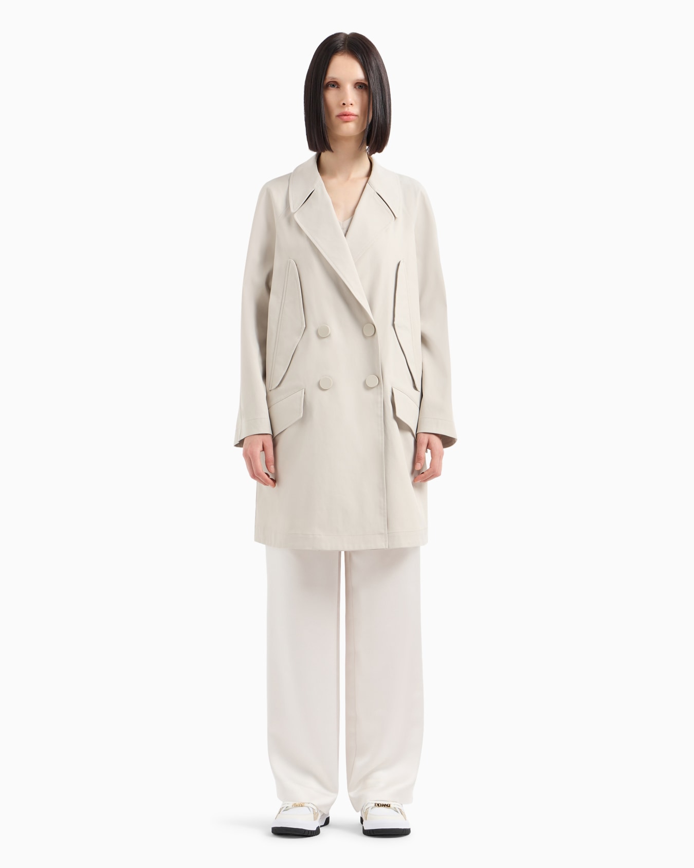 ASV Laminated Recycled Gabardine Trench Coat Slide 1