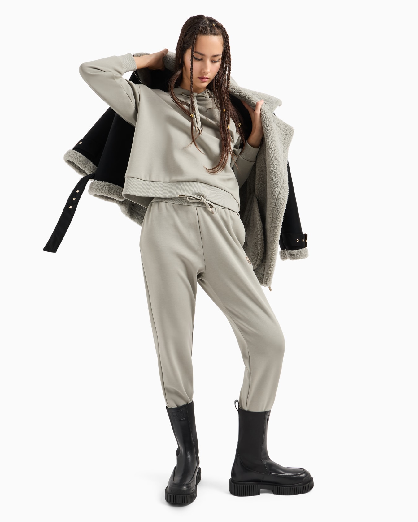  Stretch double knit hoodie Slide 3