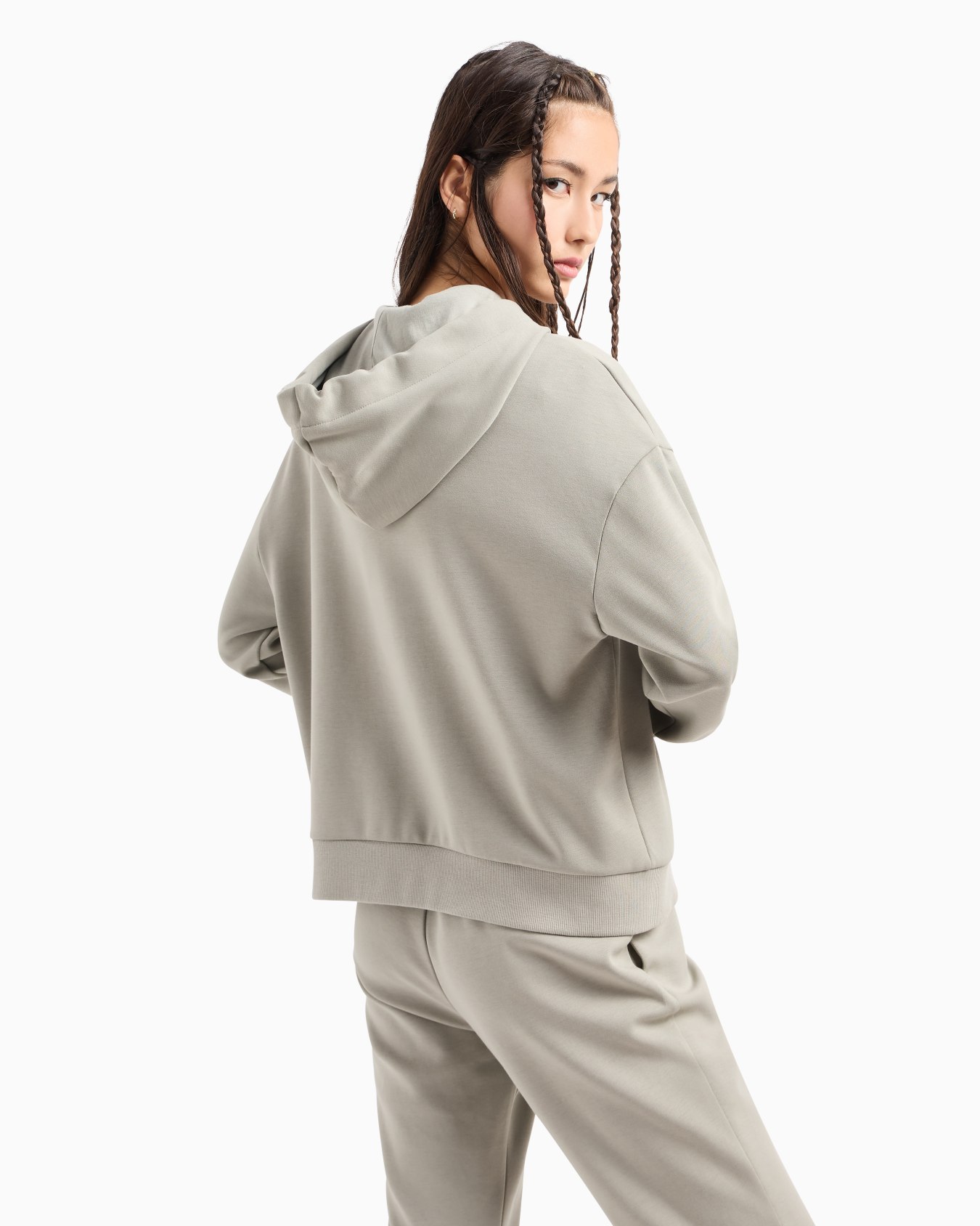 Stretch fabric zip-up hoodie | Armani Exchange