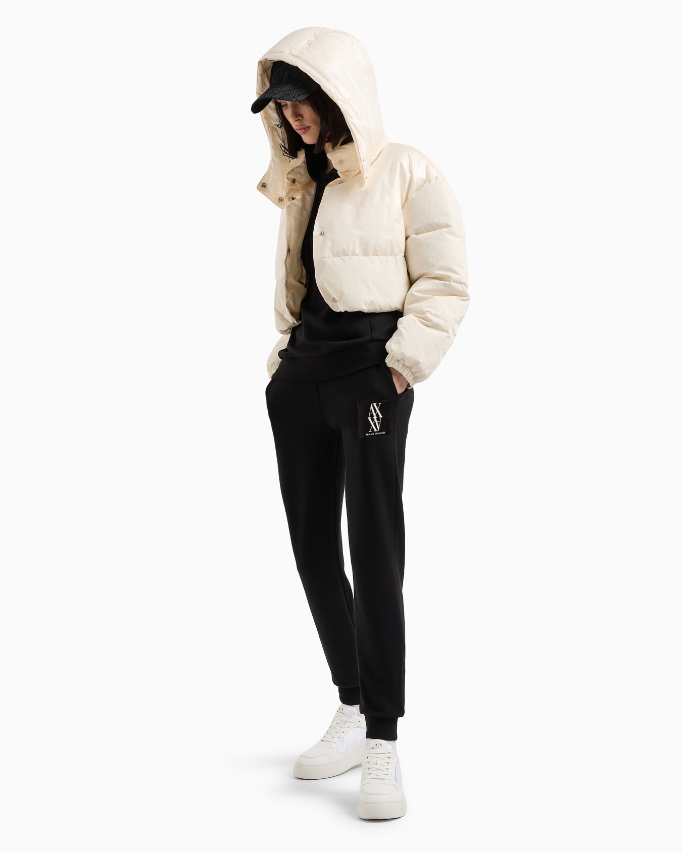 Hoodie with tone-on-tone monogram patch Slide 3