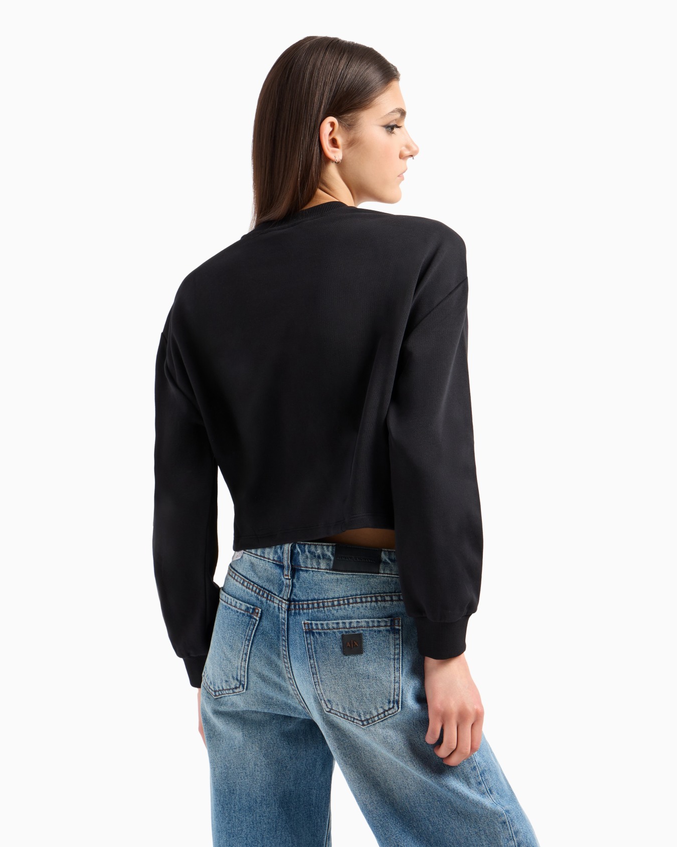 Sudadera de cuello redondo con logo monograma de algodón orgánico ASV Diapositiva 2