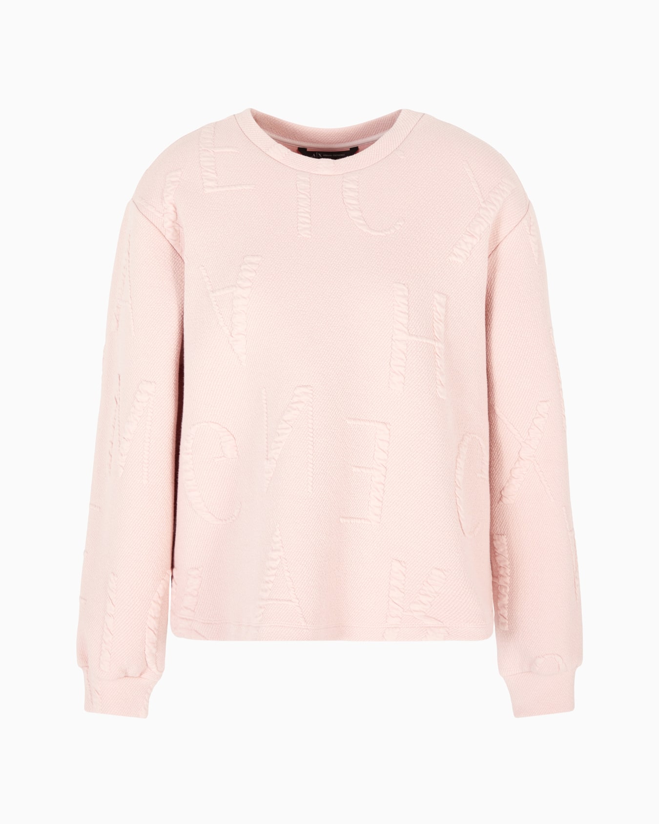 Crewneck sweatshirt with embossed lettering in tone Slide 0