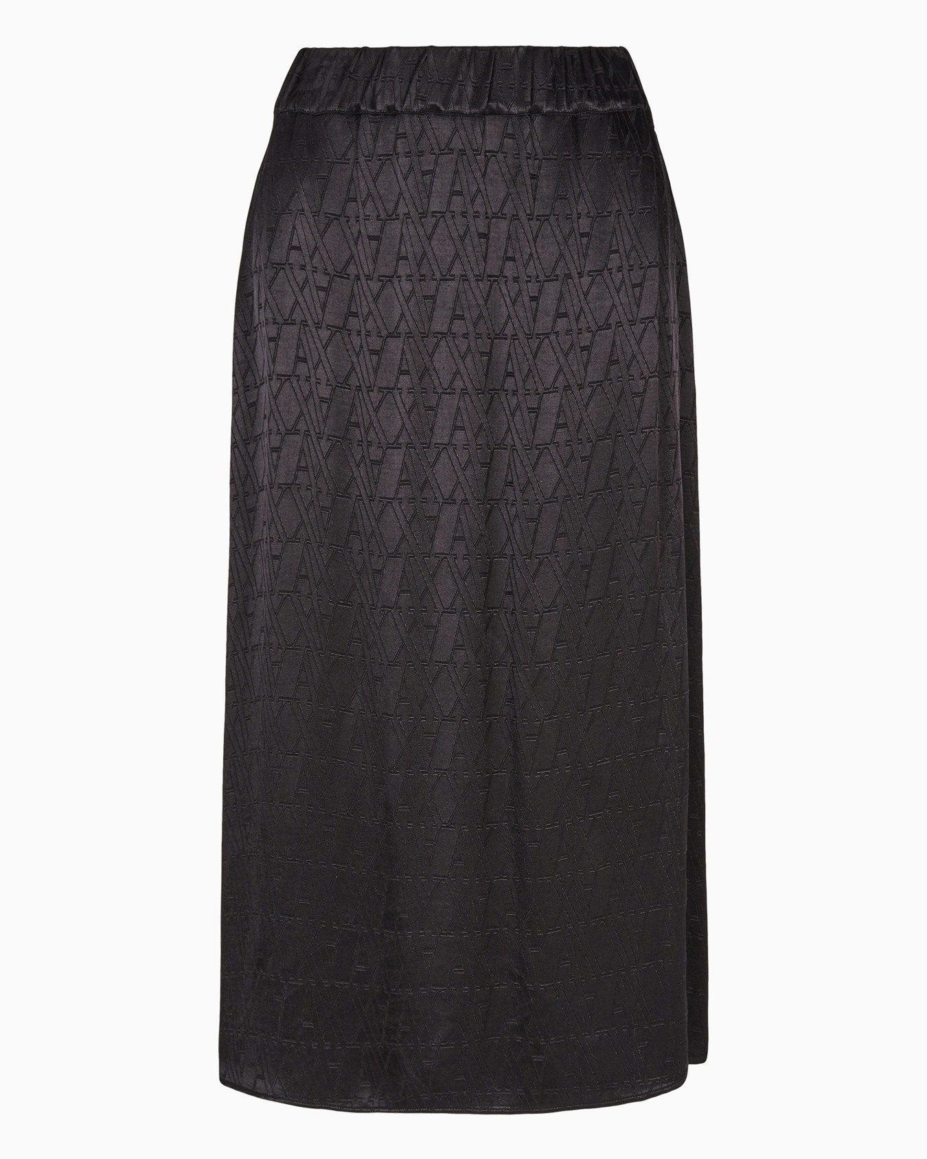 Jupe midi en satin à monogramme ASV Diapositive 0