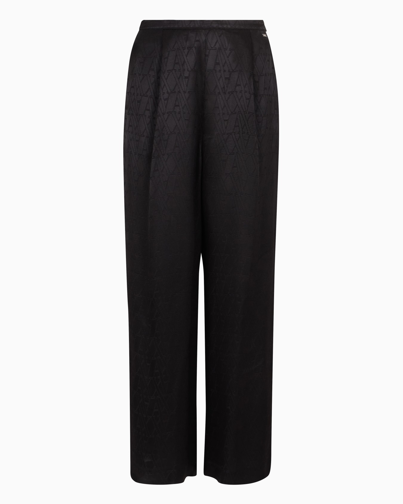 Pantalones con pliegues en satén monograma integral de ASV Diapositiva 0