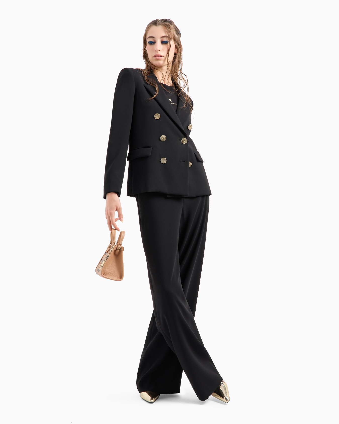 Palazzo pants with jewel button Slide 3