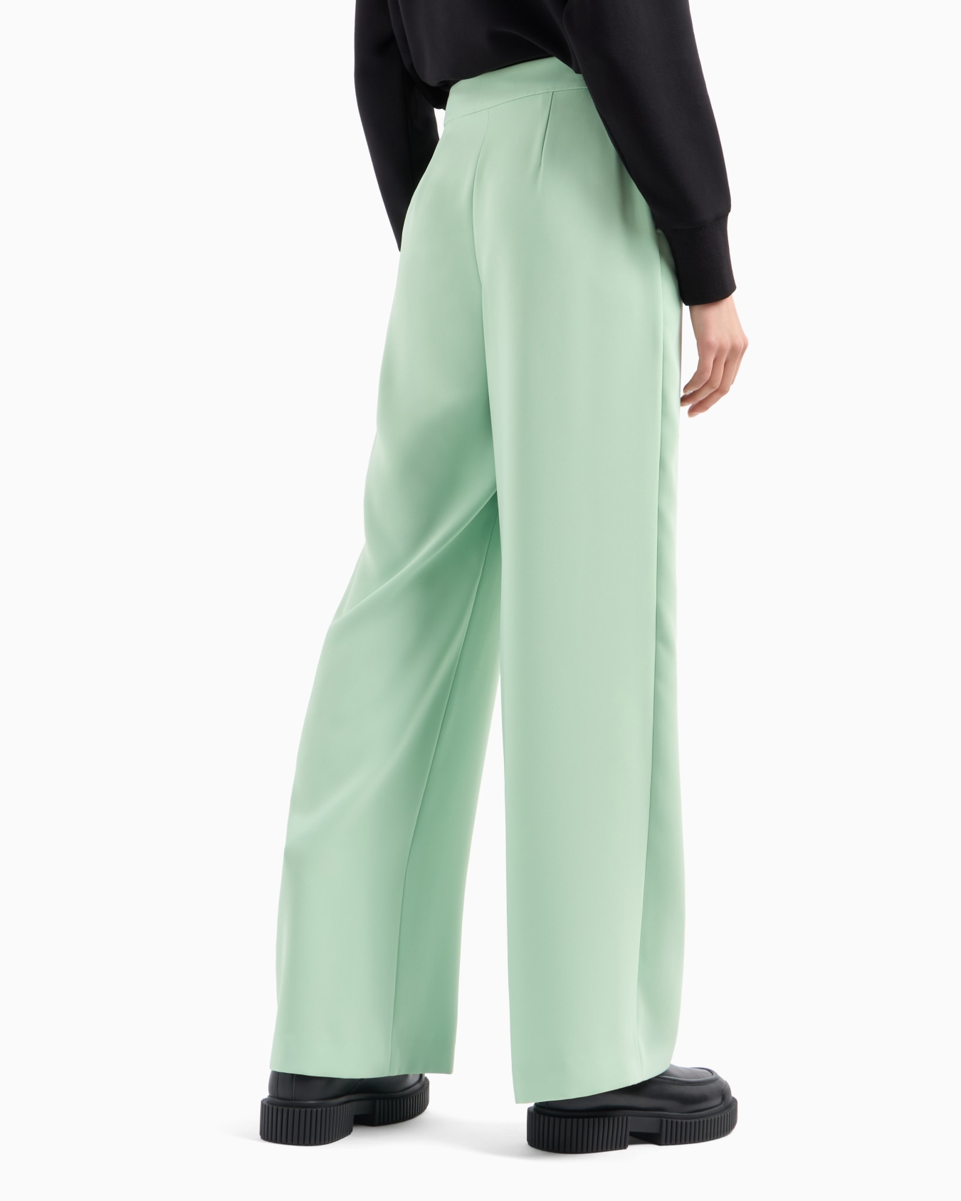 Pantalón palazzo con botón joya Diapositiva 2