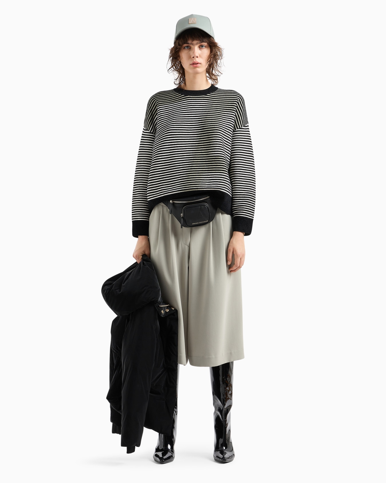 Pantalón 3/4 con pinzas en tejido ASV Colección A Line Diapositiva 3