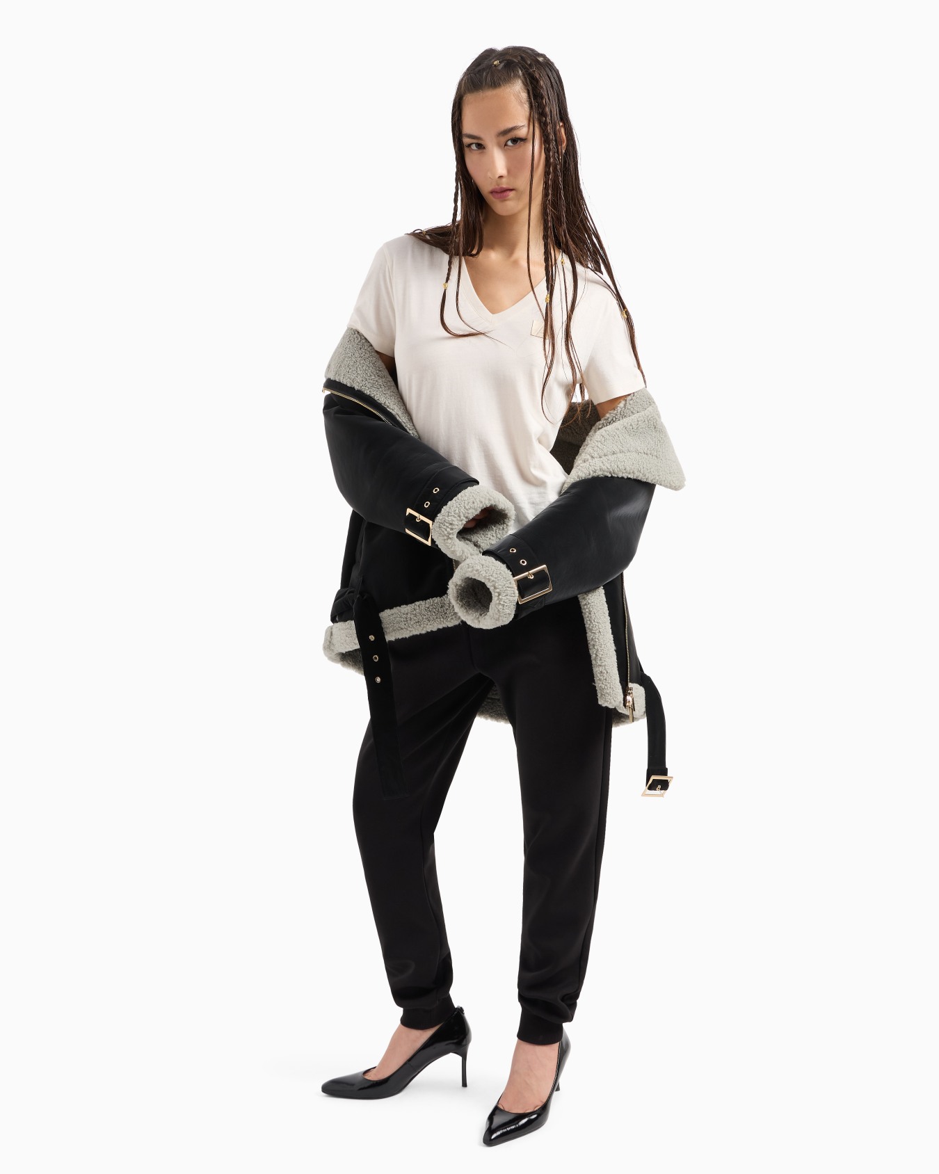 Pantalón jogger A Line de felpa francesa Diapositiva 3