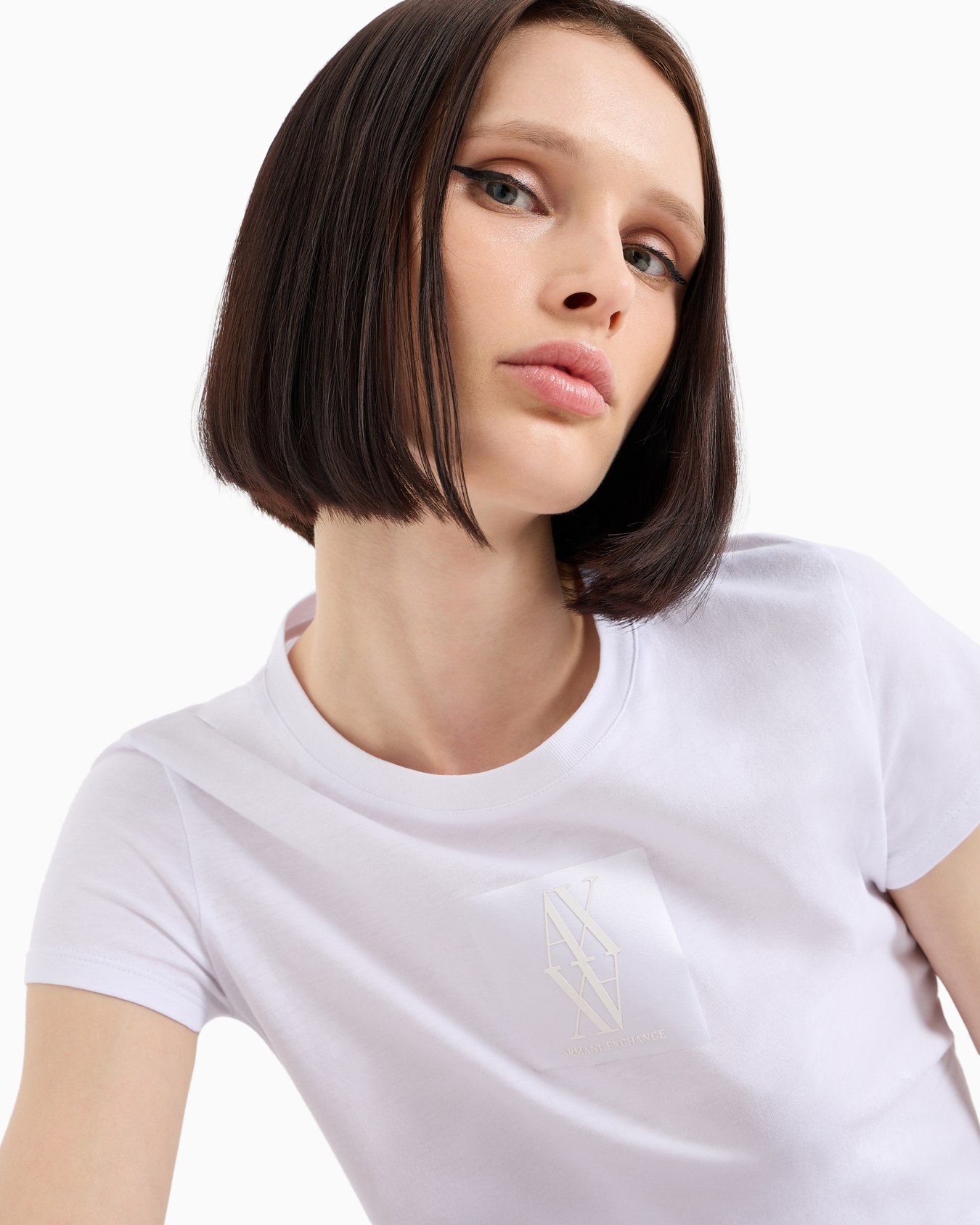 Camiseta slim fit con monograma de algodón orgánico ASV Diapositiva 4