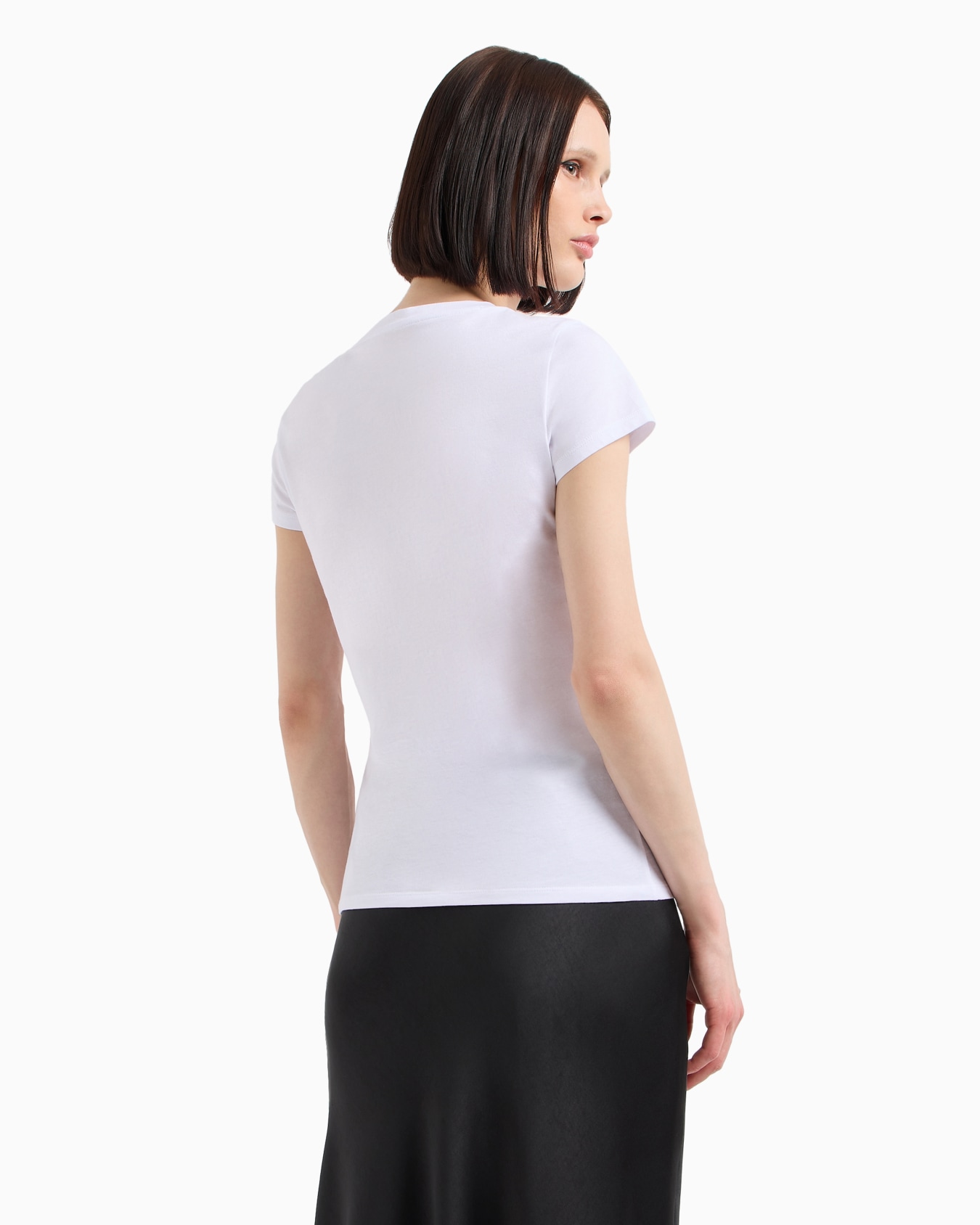 Camiseta slim fit con monograma de algodón orgánico ASV Diapositiva 2