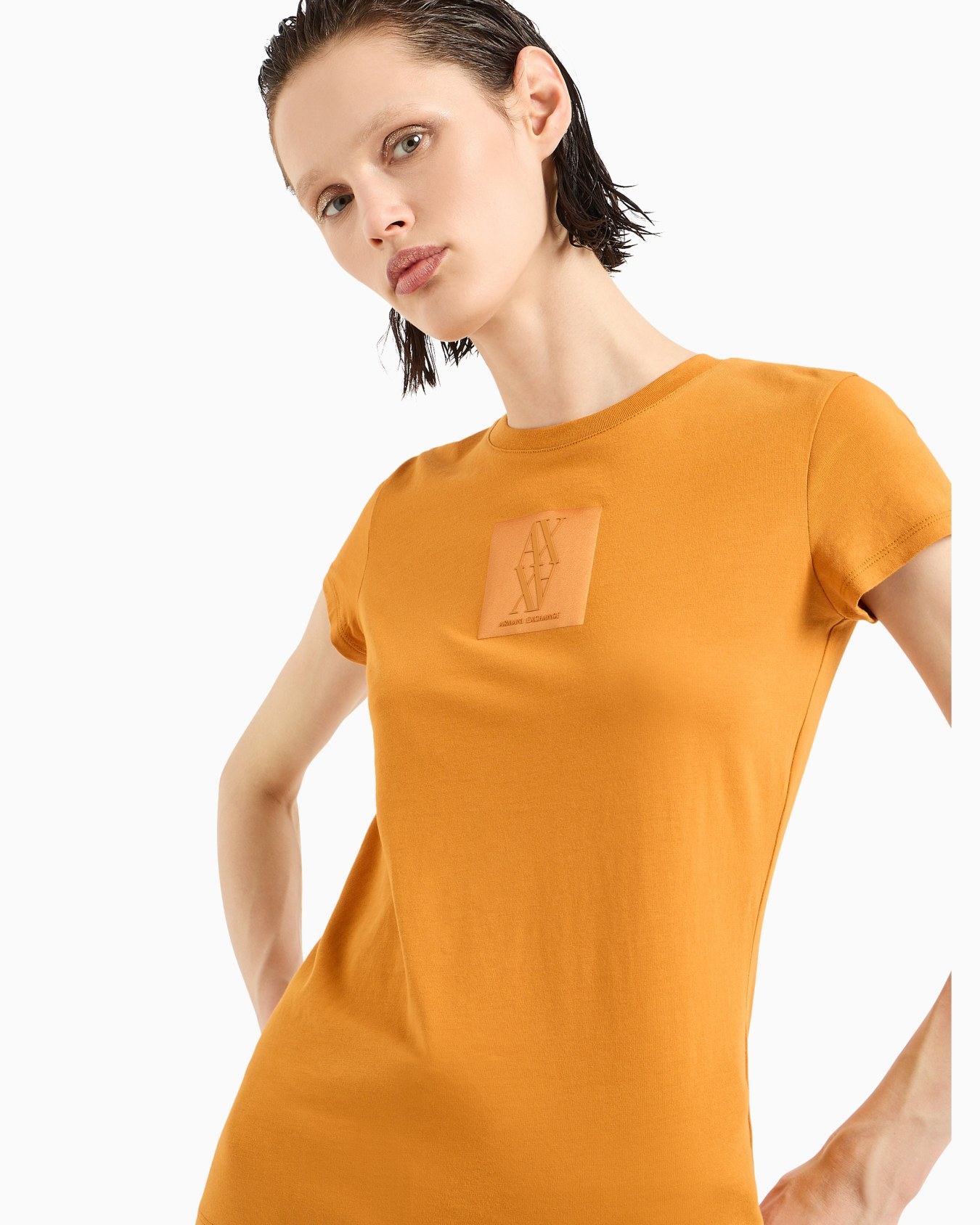 Camiseta slim fit con monograma de algodón orgánico ASV Diapositiva 4