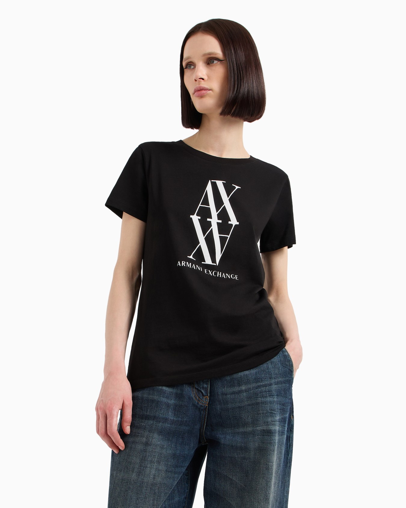 T-shirt coupe classique en jersey de coton avec monogramme Diapositive 1