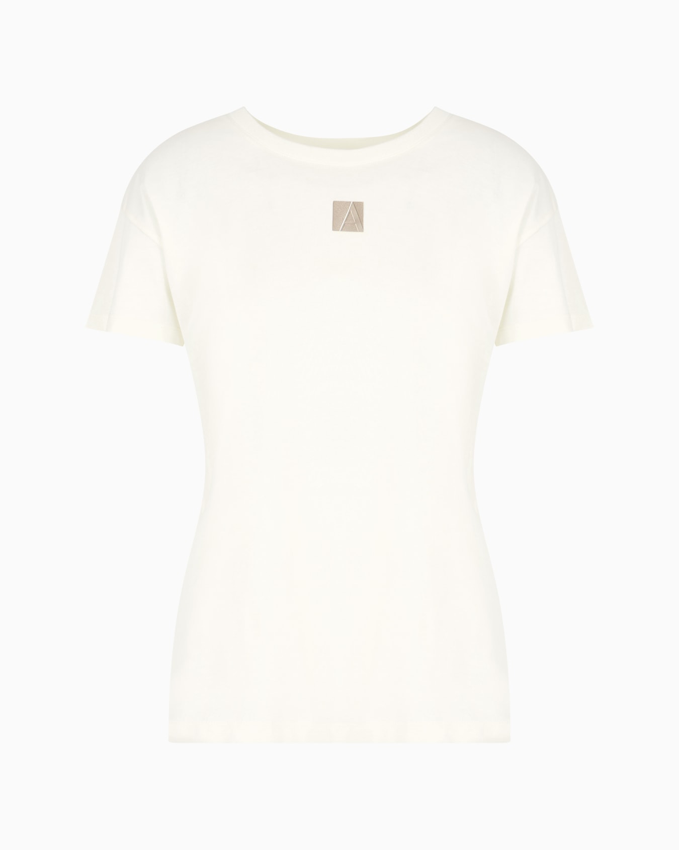 Camiseta de corte relajado con cuello redondo y logo. Diapositiva 0