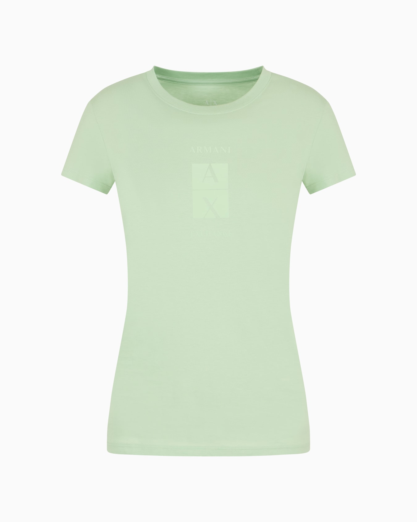Camiseta slim fit de algodón pima con logo tono sobre tono Diapositiva 0