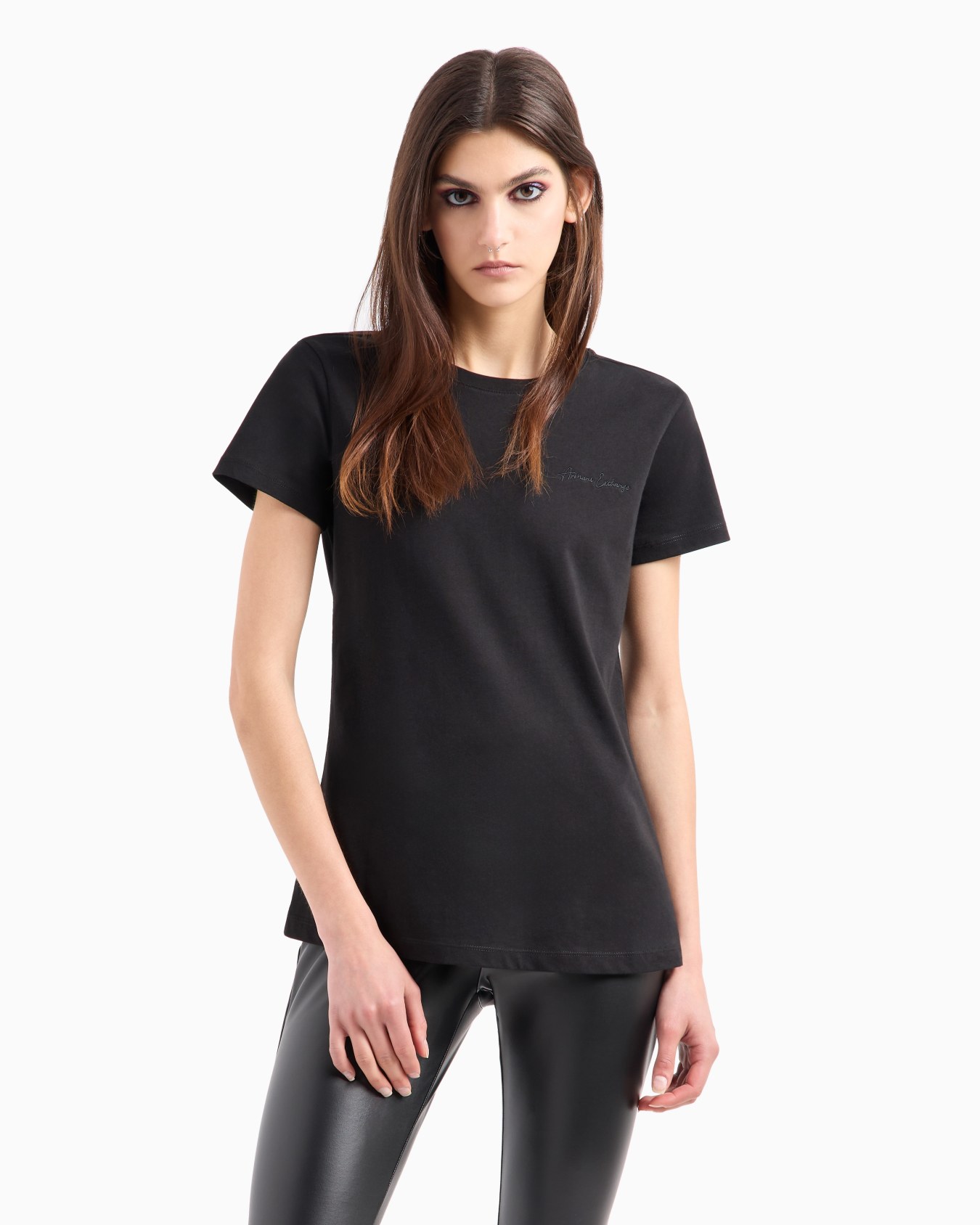Camiseta regular fit con miniestampado de la firma en algodón ASV Diapositiva 1