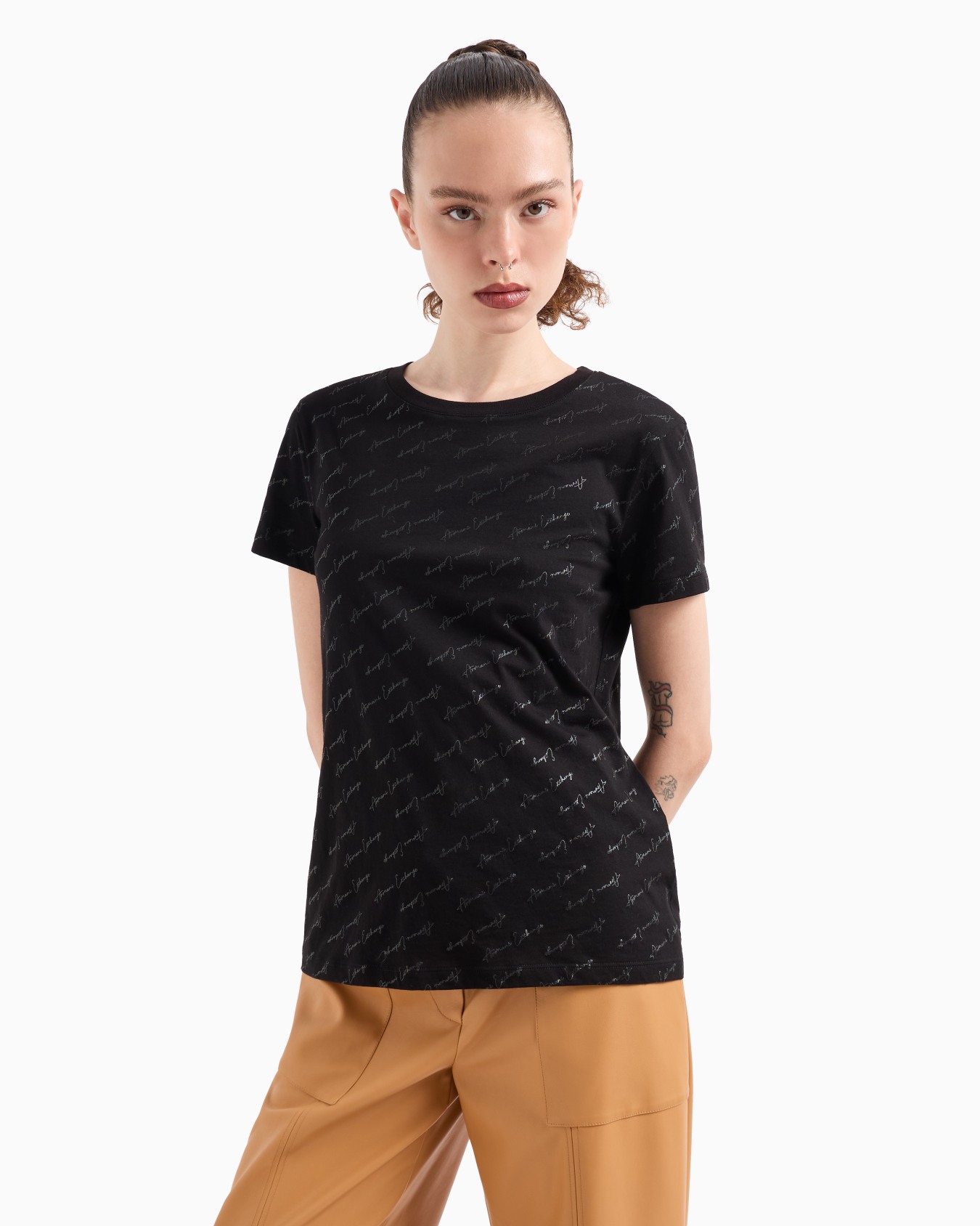Regular fit jersey T-shirt with allover ASV logo Slide 1