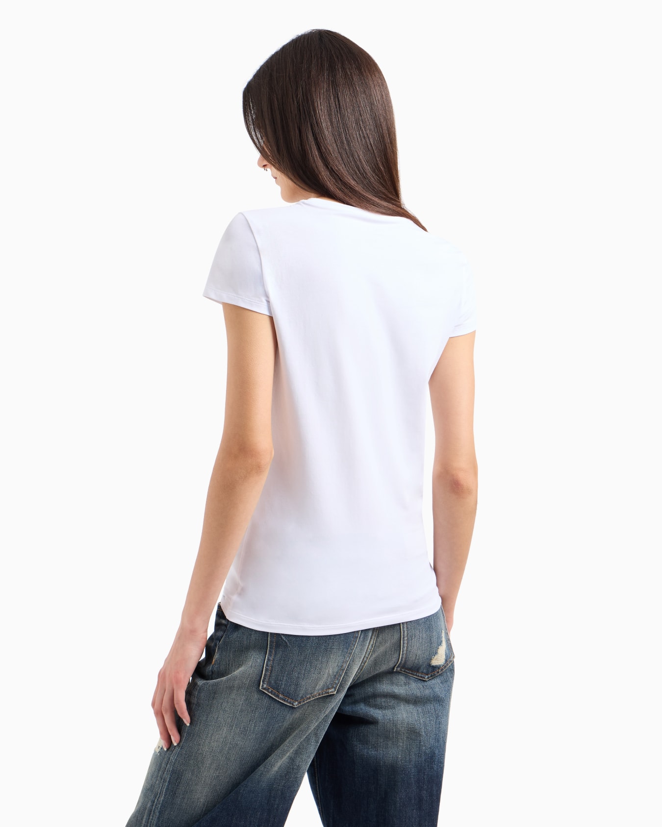 Slim fit T-shirt with wave logo Slide 2