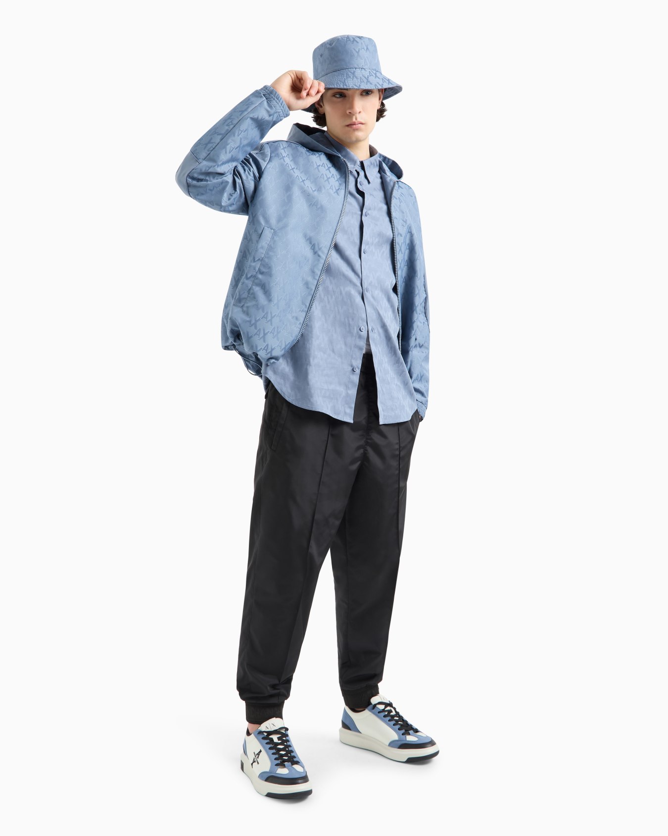 Blouson with hood in monogram coated fabric Slide 3