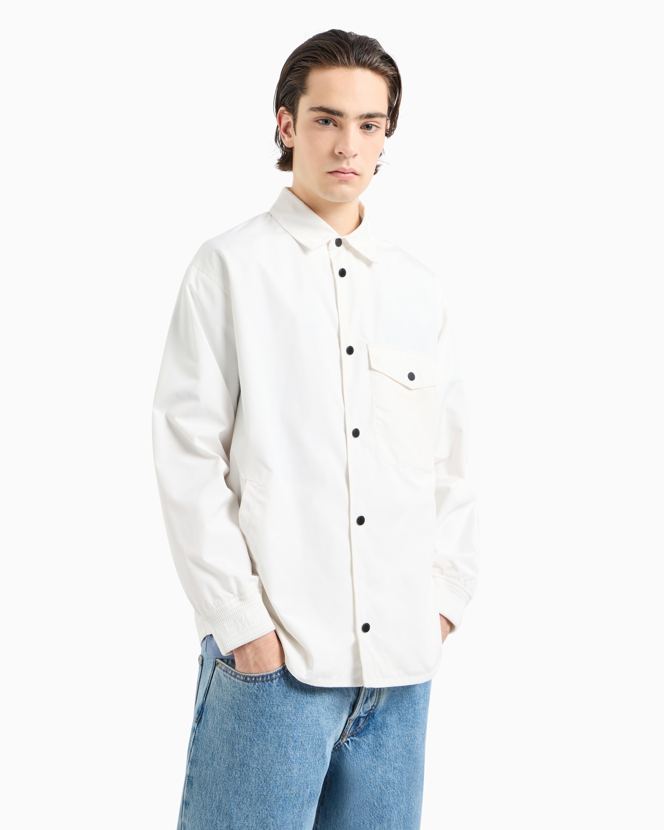 Blouson jacket in technical fabric with pockets Slide 1