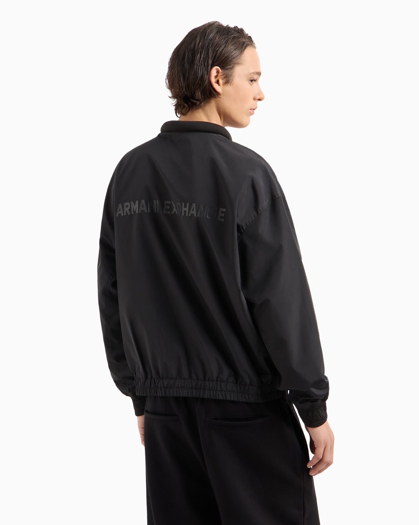Bomber jacket in technical fabric with tone-on-tone logo Slide 2
