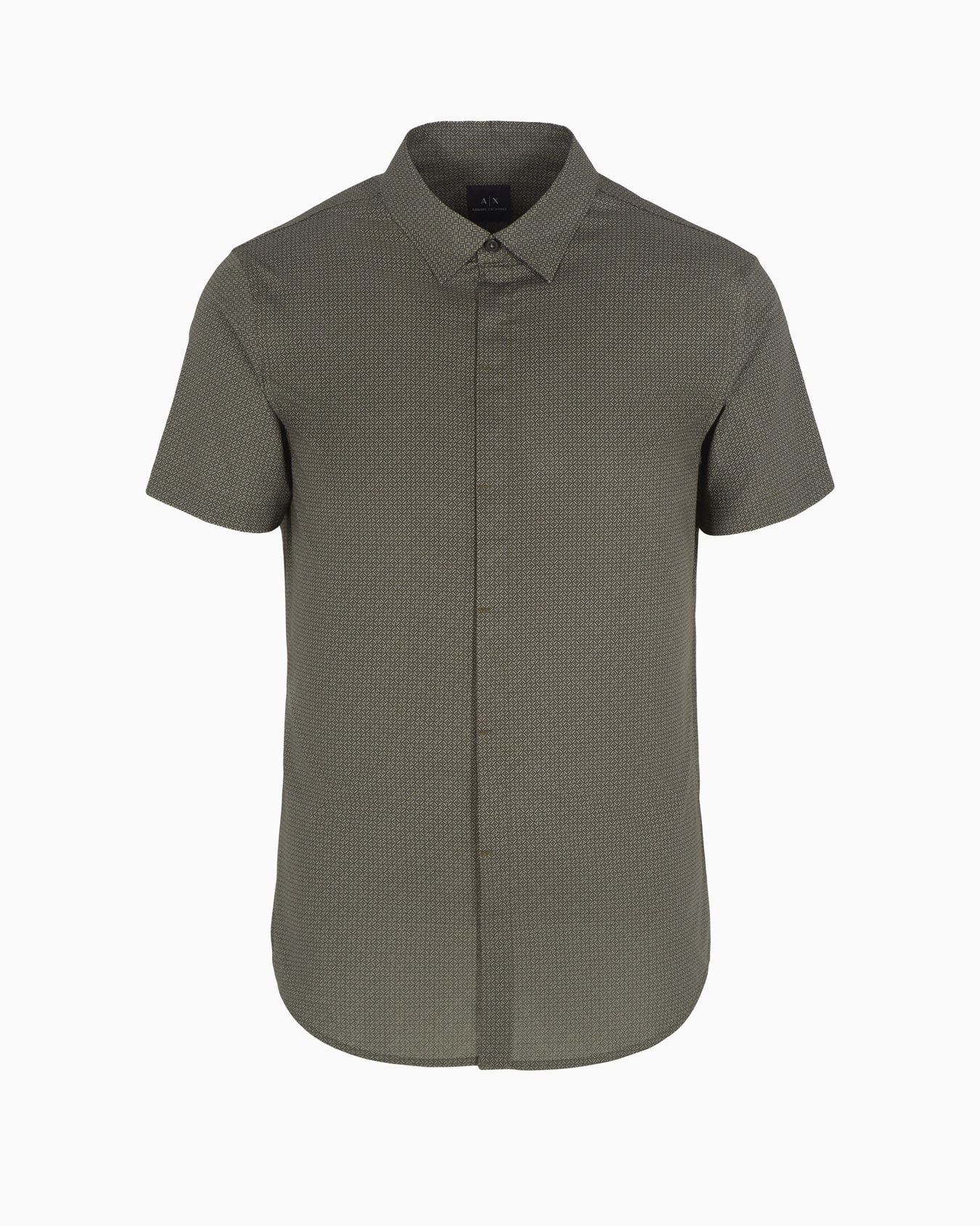 Camicia regular fit con maniche corte a fantasia Slide 0