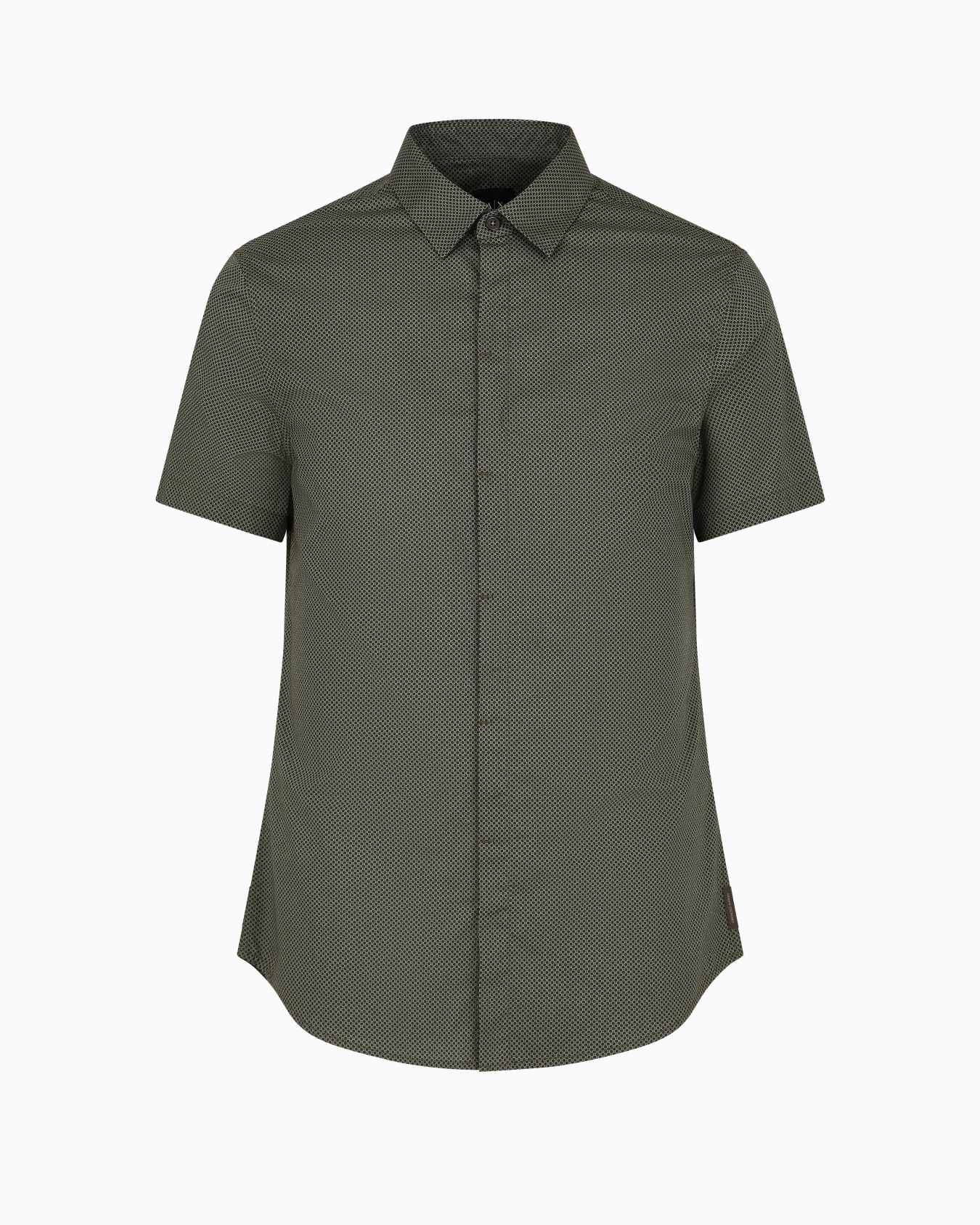 Regular fit shirt with short patterned sleeves Slide 0