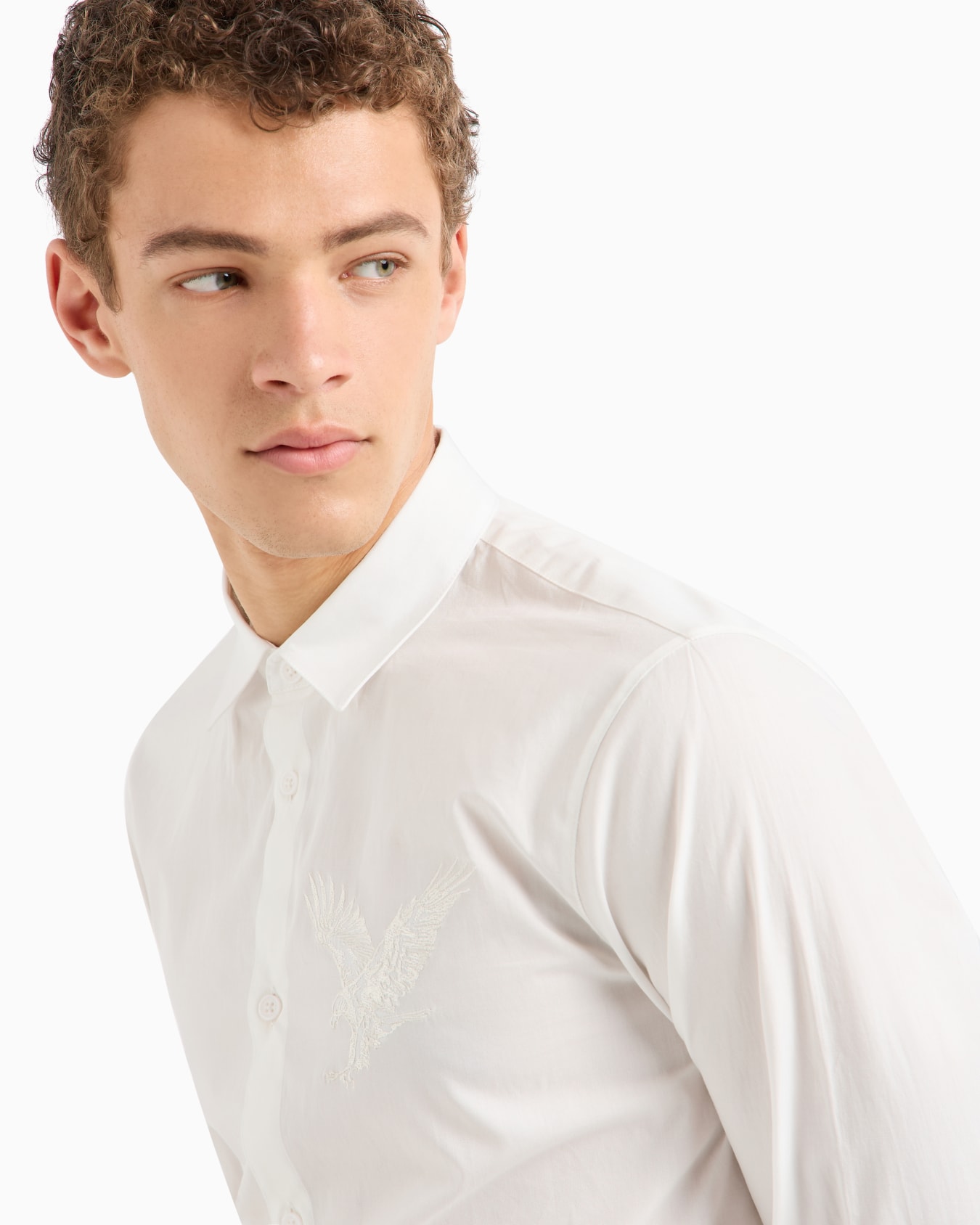 Chemise coupe classique avec broderie aigle en coton ASV Diapositive 4