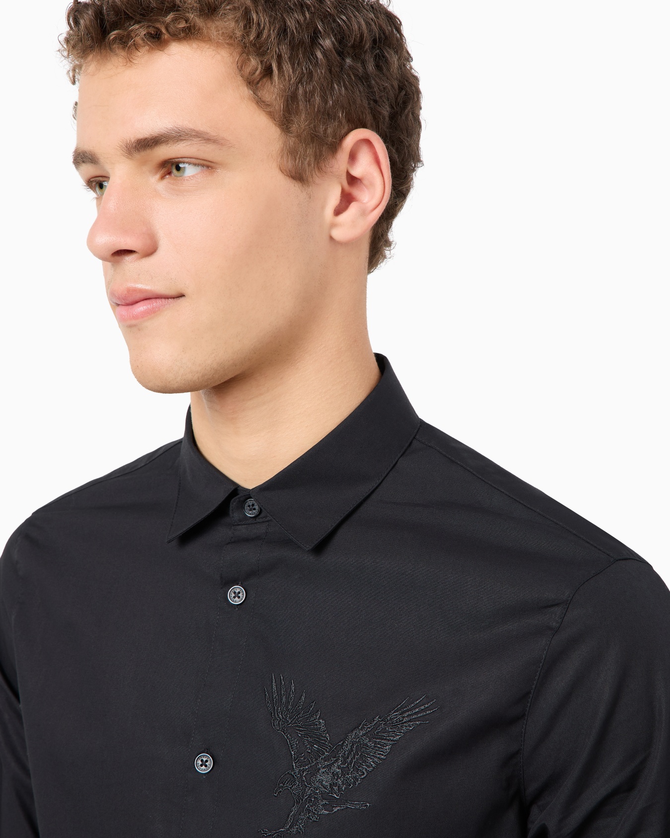 Regular fit shirt with embroidered eagle in ASV cotton Slide 4