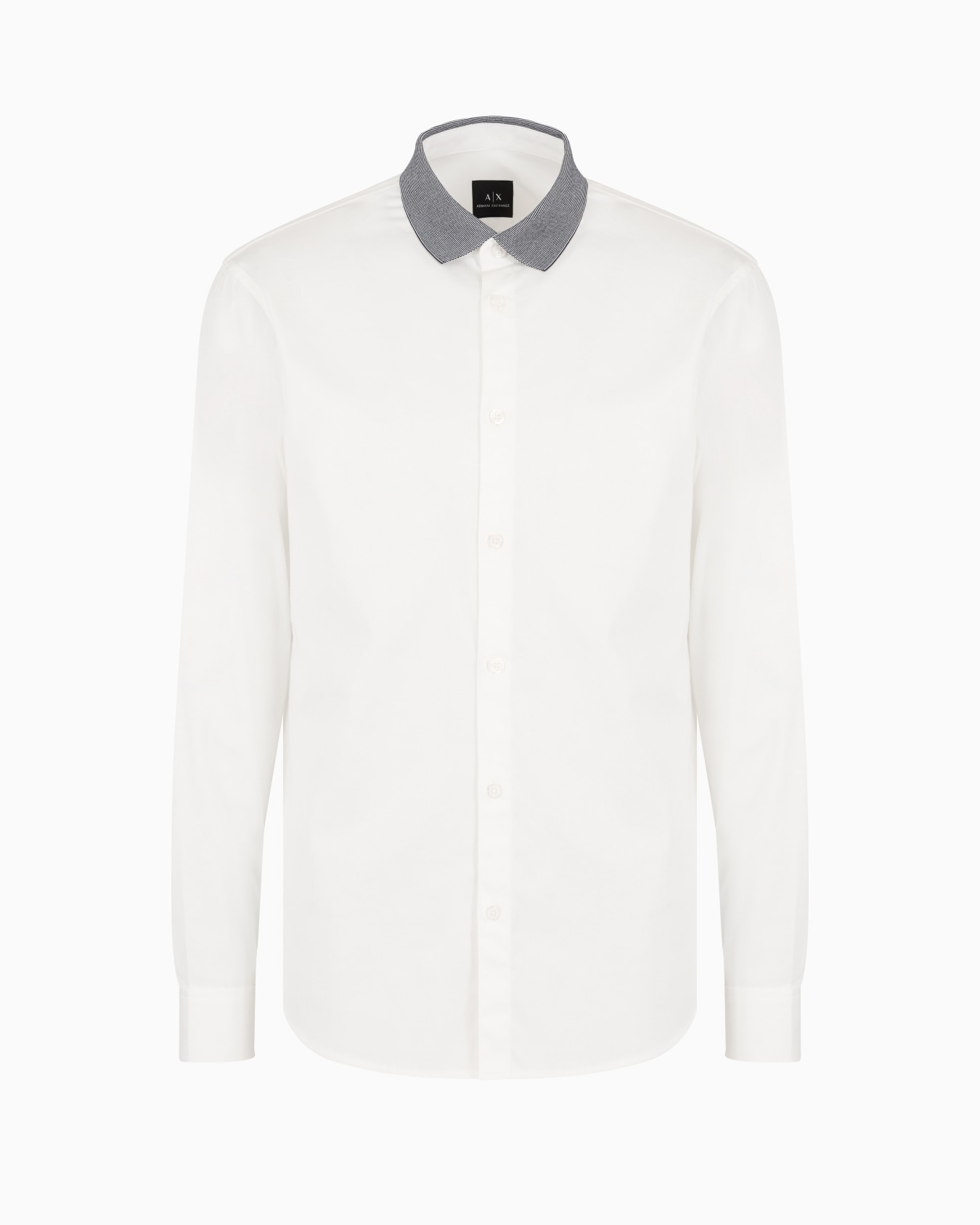 Camisa regular fit de popelín de algodón elástico Diapositiva 0