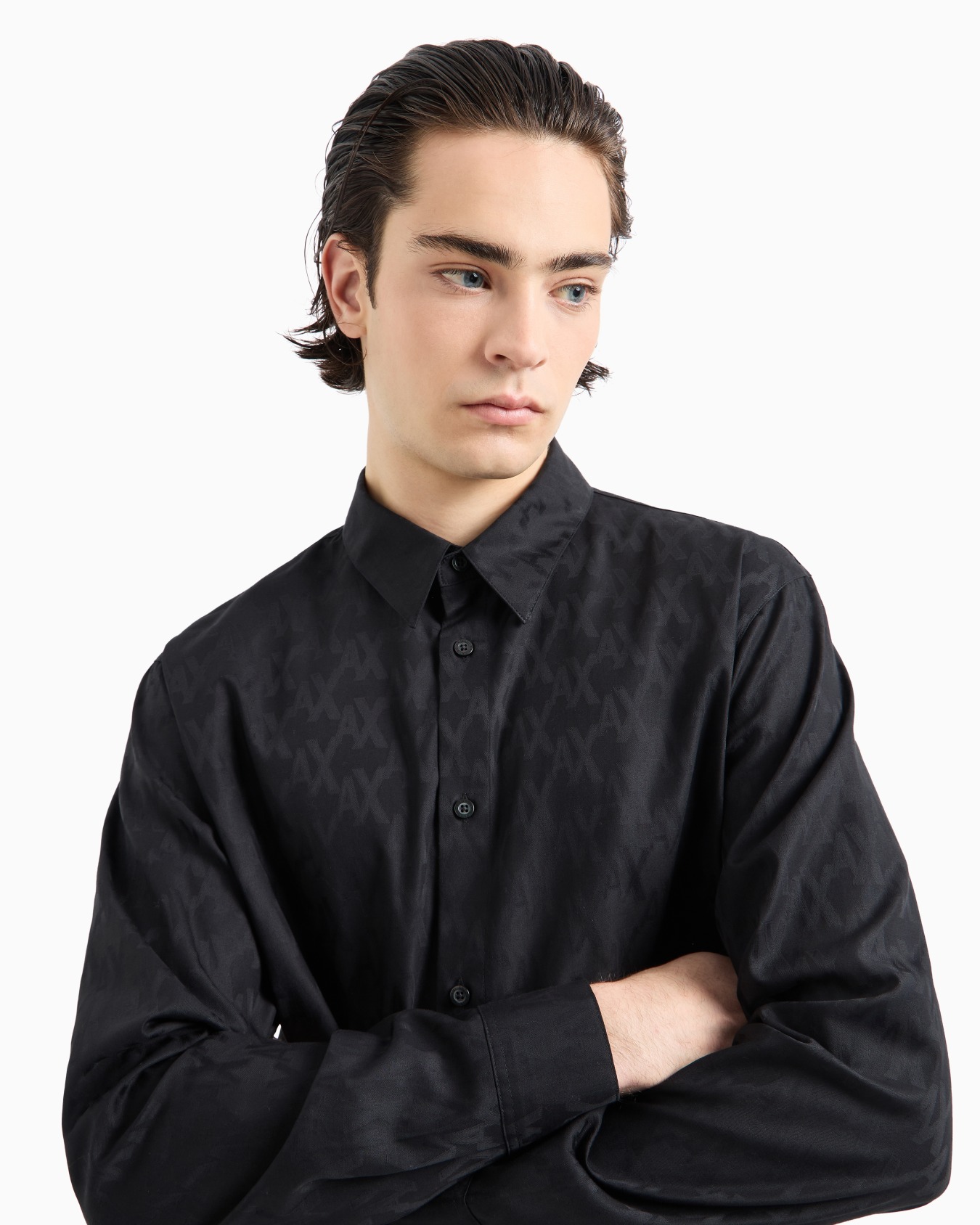 Regular fit monogram cotton shirt Slide 4