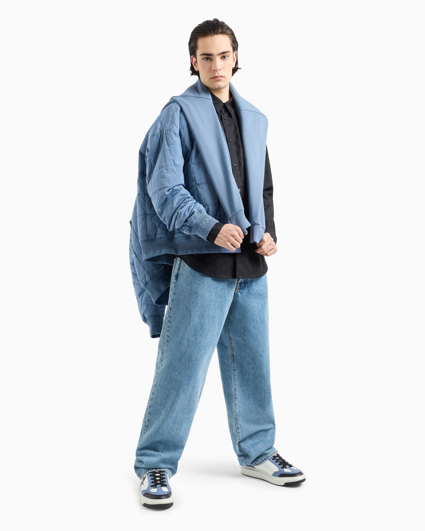 Regular fit monogram cotton shirt Slide 3