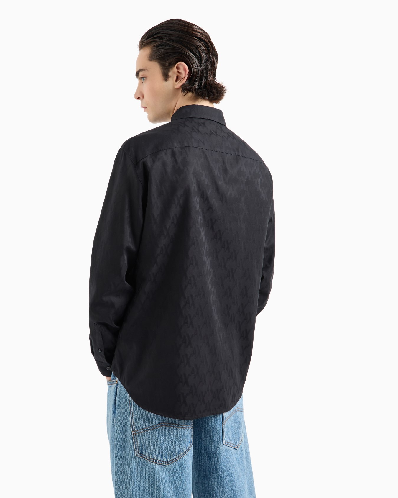 Regular fit monogram cotton shirt Slide 2