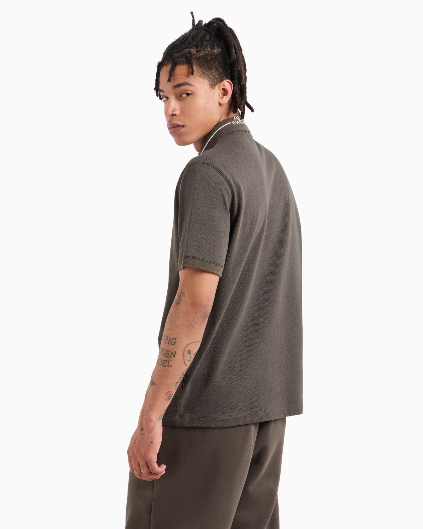 Regular fit organic cotton polo with contrasting detail ASV Slide 2