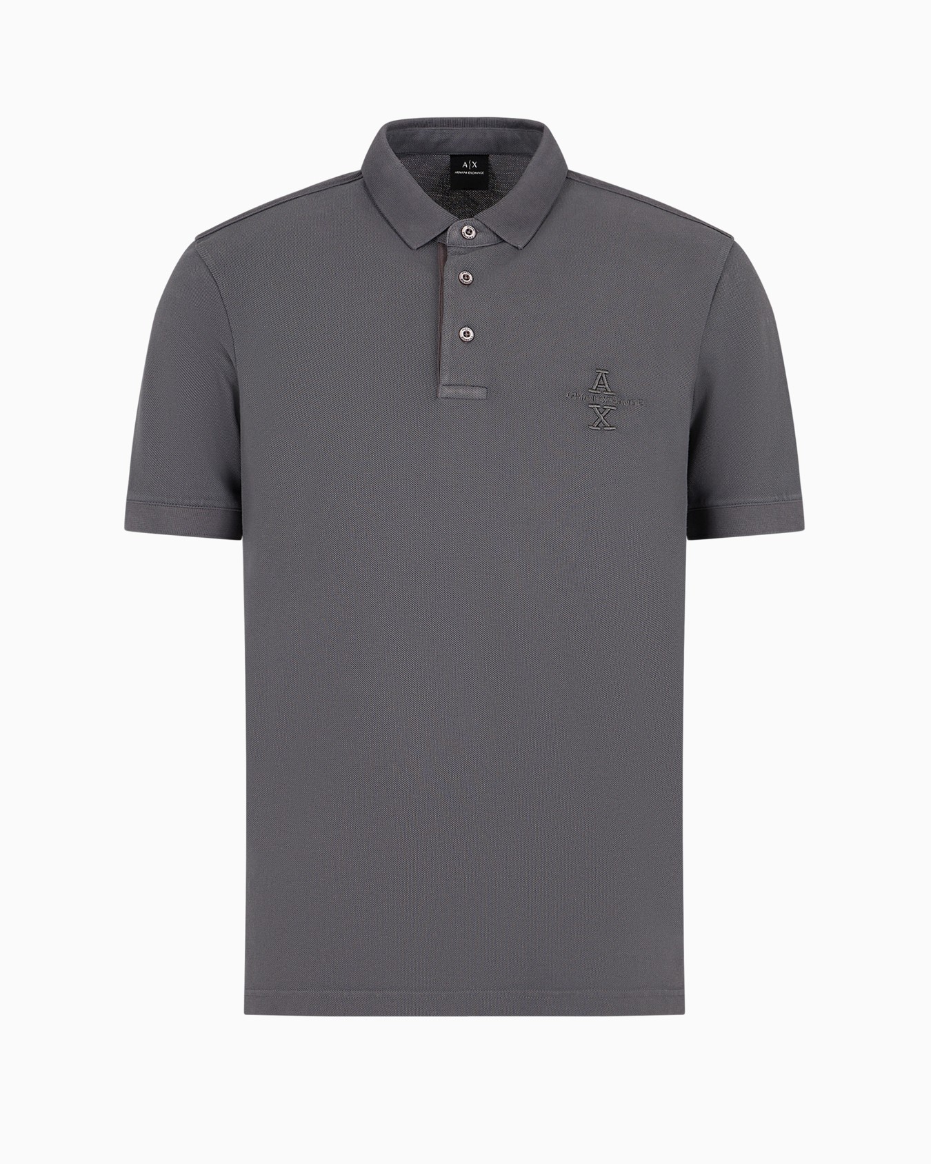 Regular fit short sleeve polo with cotton logo Slide 0