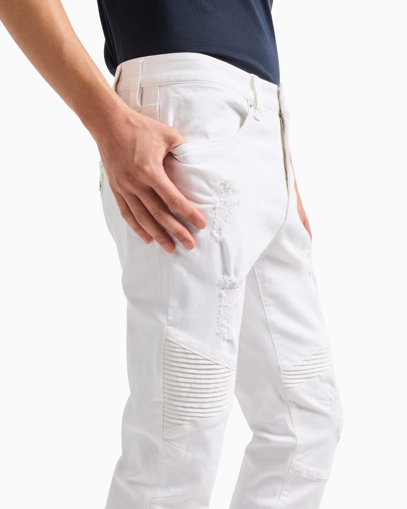 J27 skinny biker fit jeans in washed denim Diapositiva 4