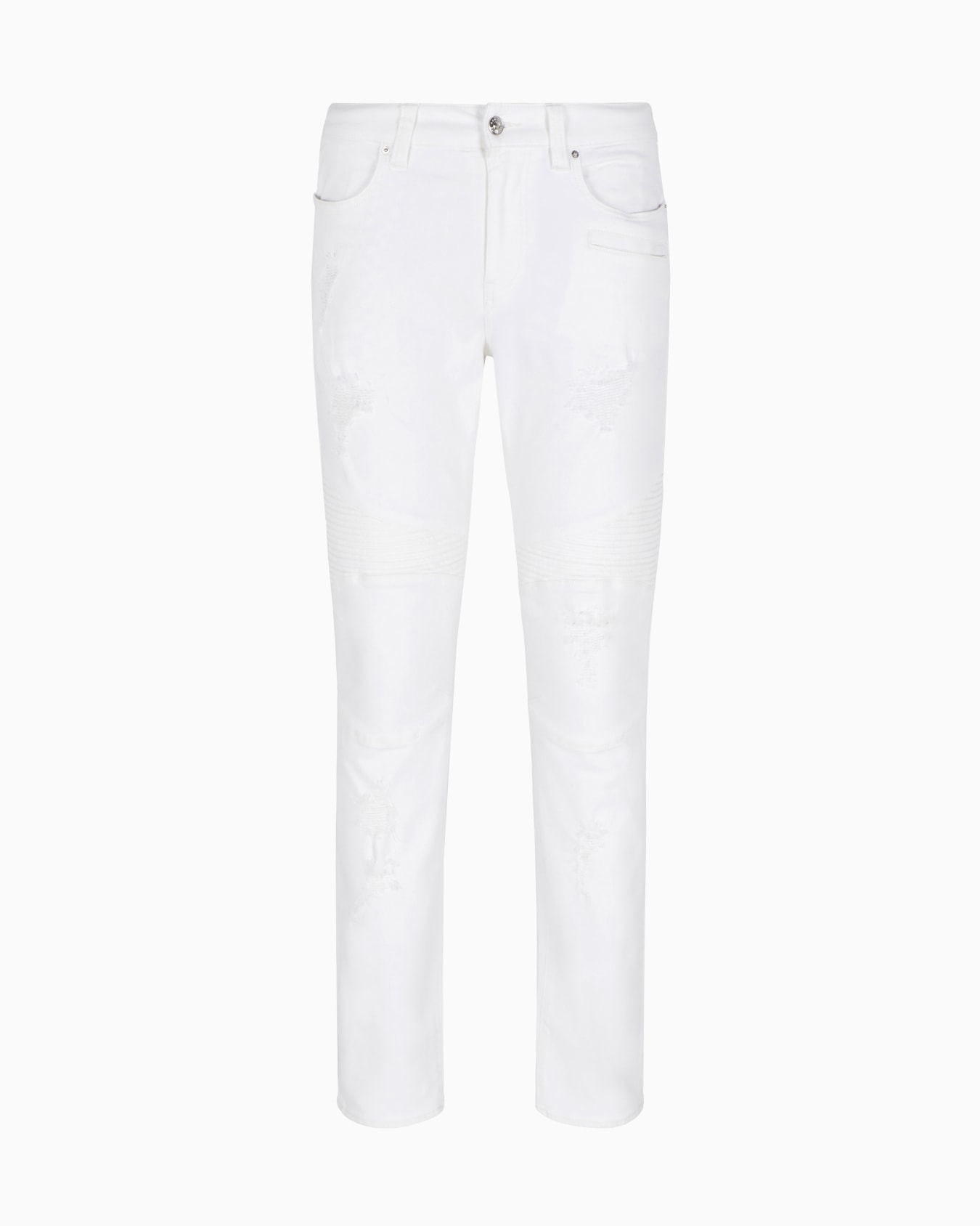 J27 skinny biker fit jeans in washed denim Diapositiva 0