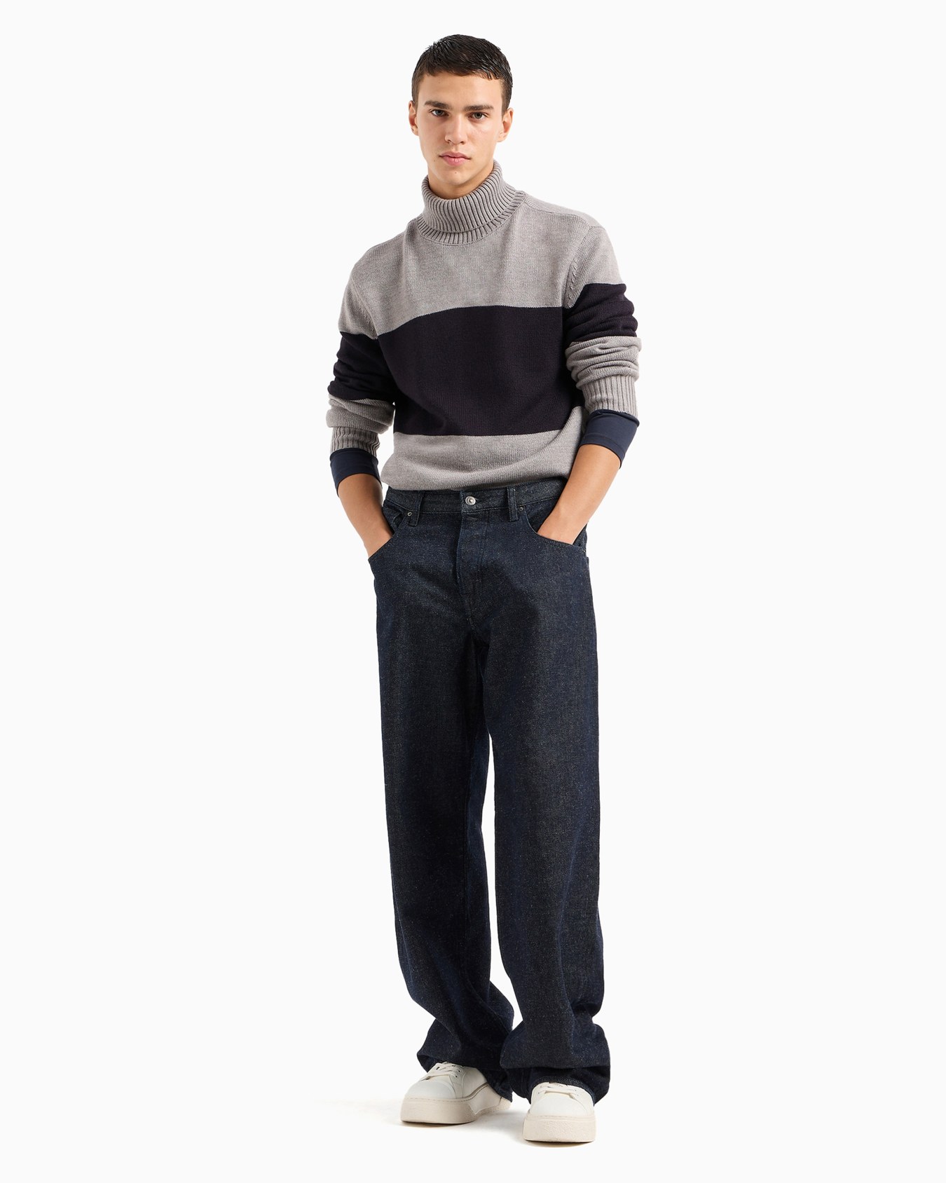  Contrast Stripe Turtleneck Sweater Slide 3