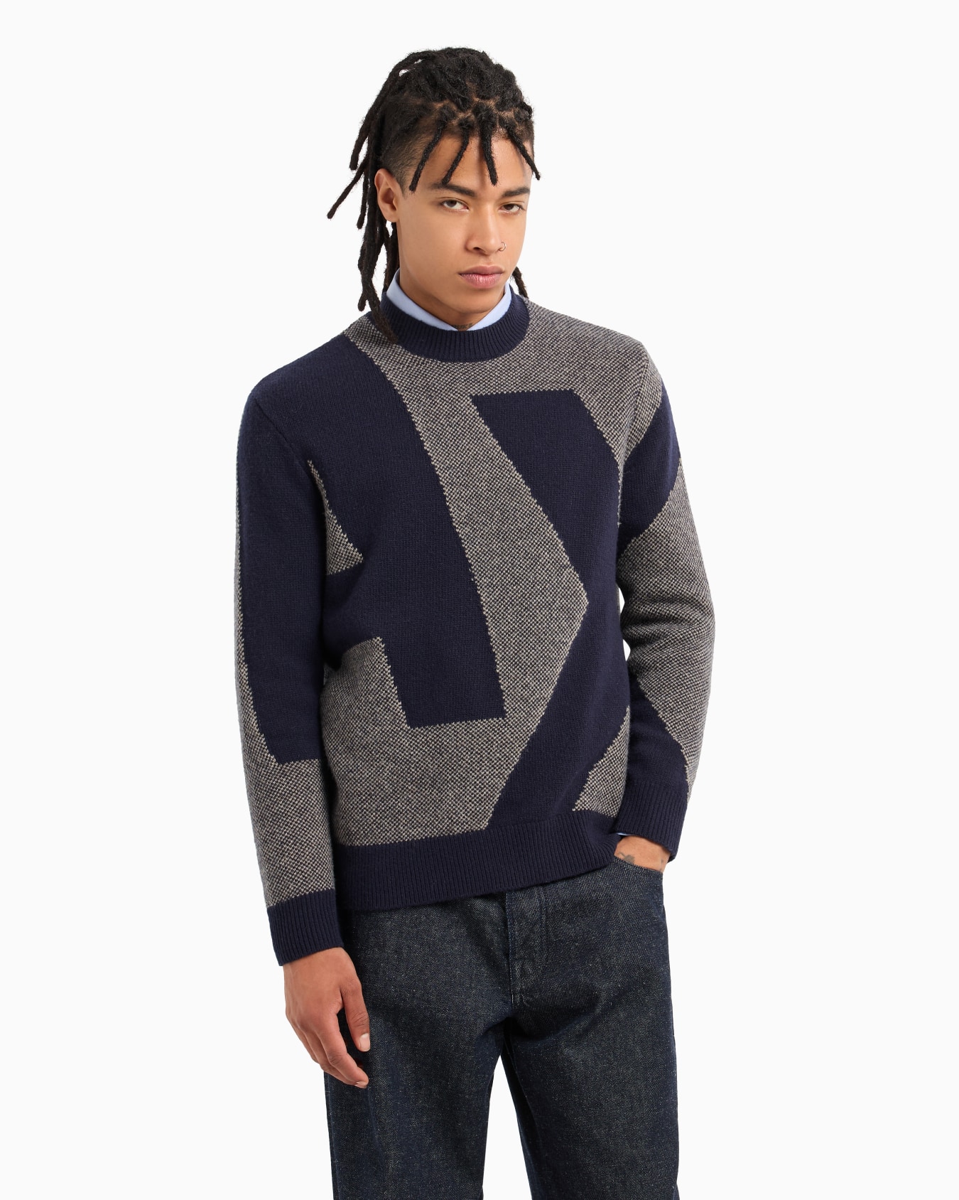 ASV Wool Blend Logo Crewneck Sweater Slide 1