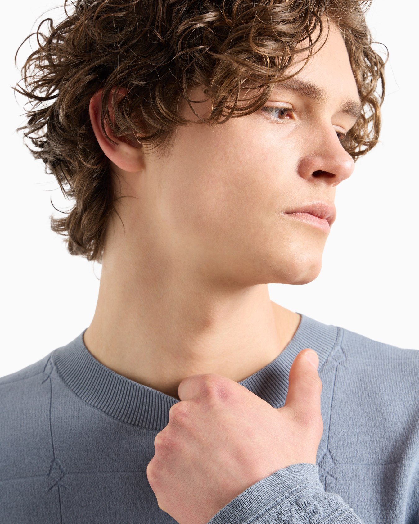 Pull ras du cou en jacquard à carreaux  Diapositive 4