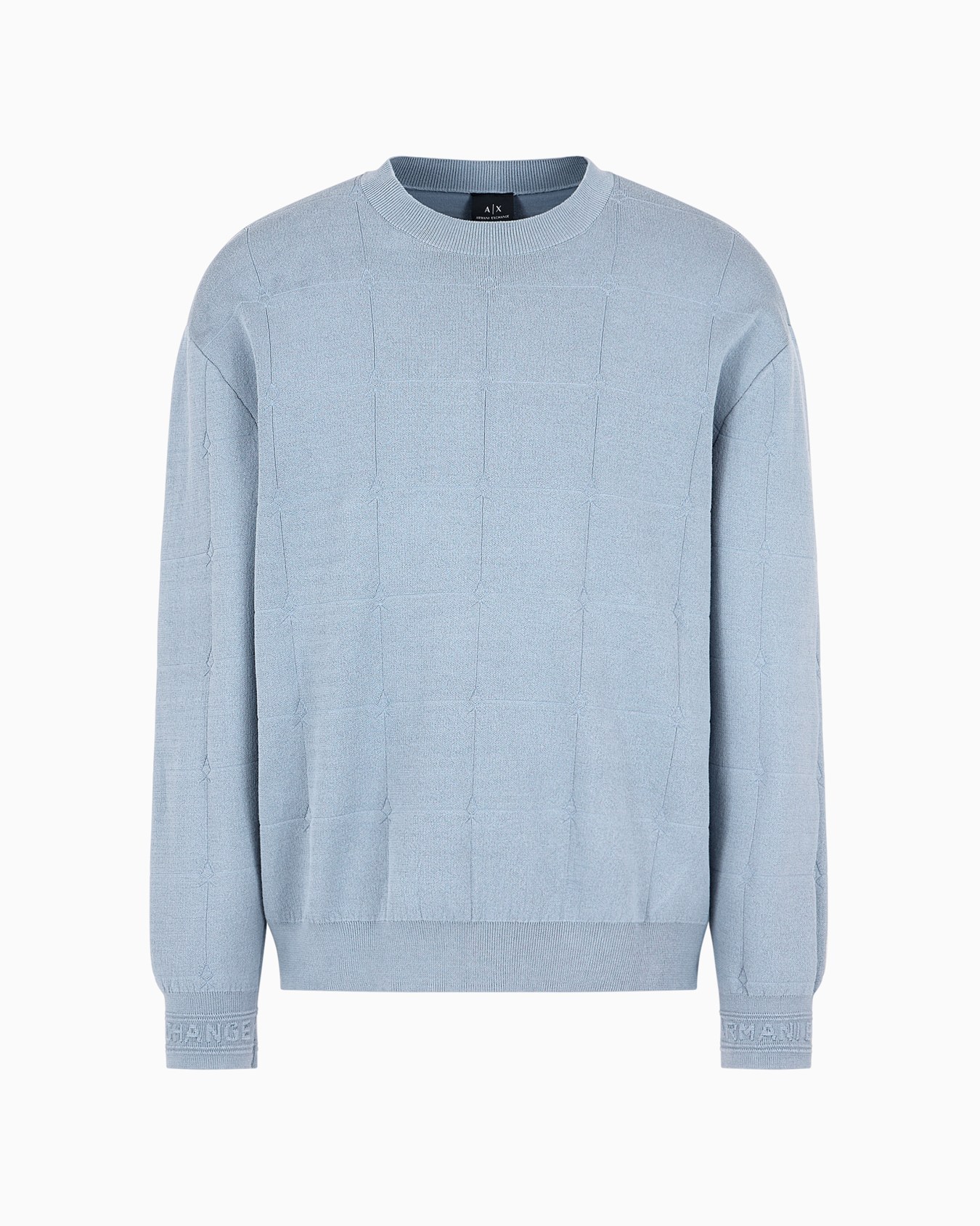 Pull ras du cou en jacquard à carreaux  Diapositive 0