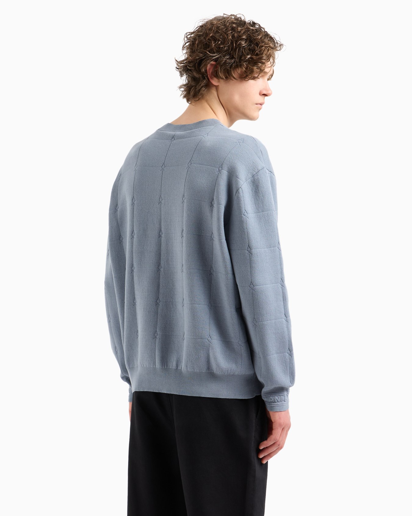 Pull ras du cou en jacquard à carreaux  Diapositive 2