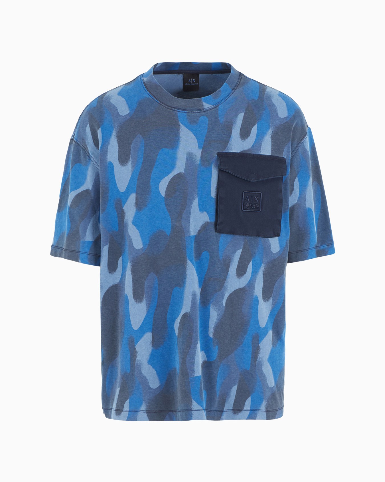 Camiseta de camuflaje de corte relajado con bolsillo con logo Diapositiva 0