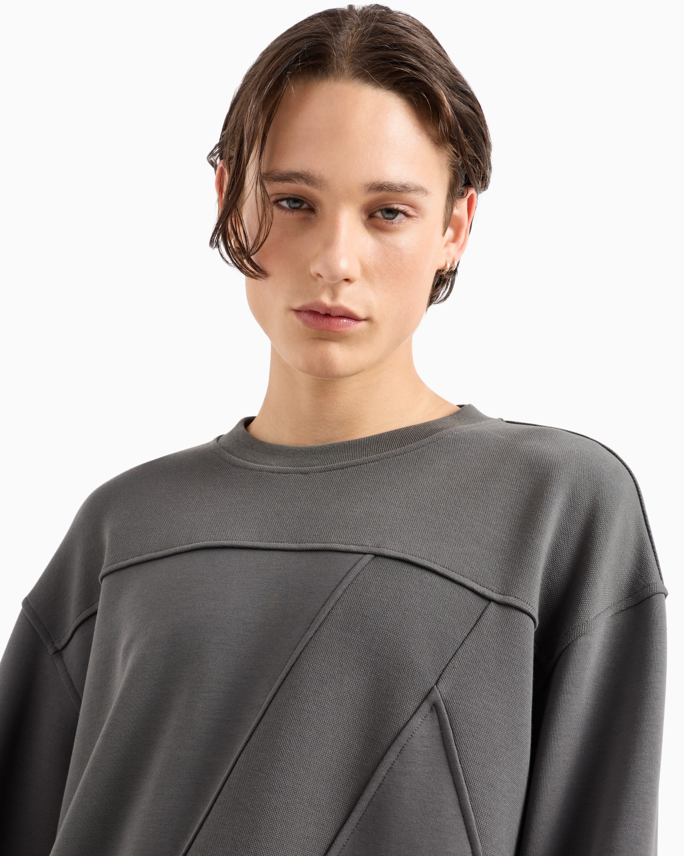 -Sweatshirt mit Rundhalsausschnitt aus Bio-Baumwolle mit Maxi-Logo und A-Linie Folie 4
