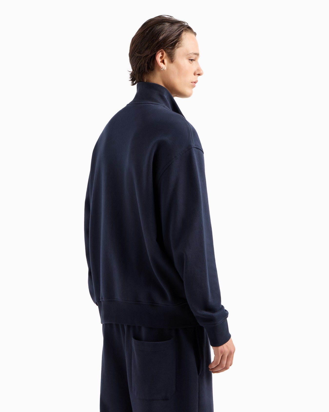 Sudadera con cremallera completa de felpa francesa de algodón  Diapositiva 2