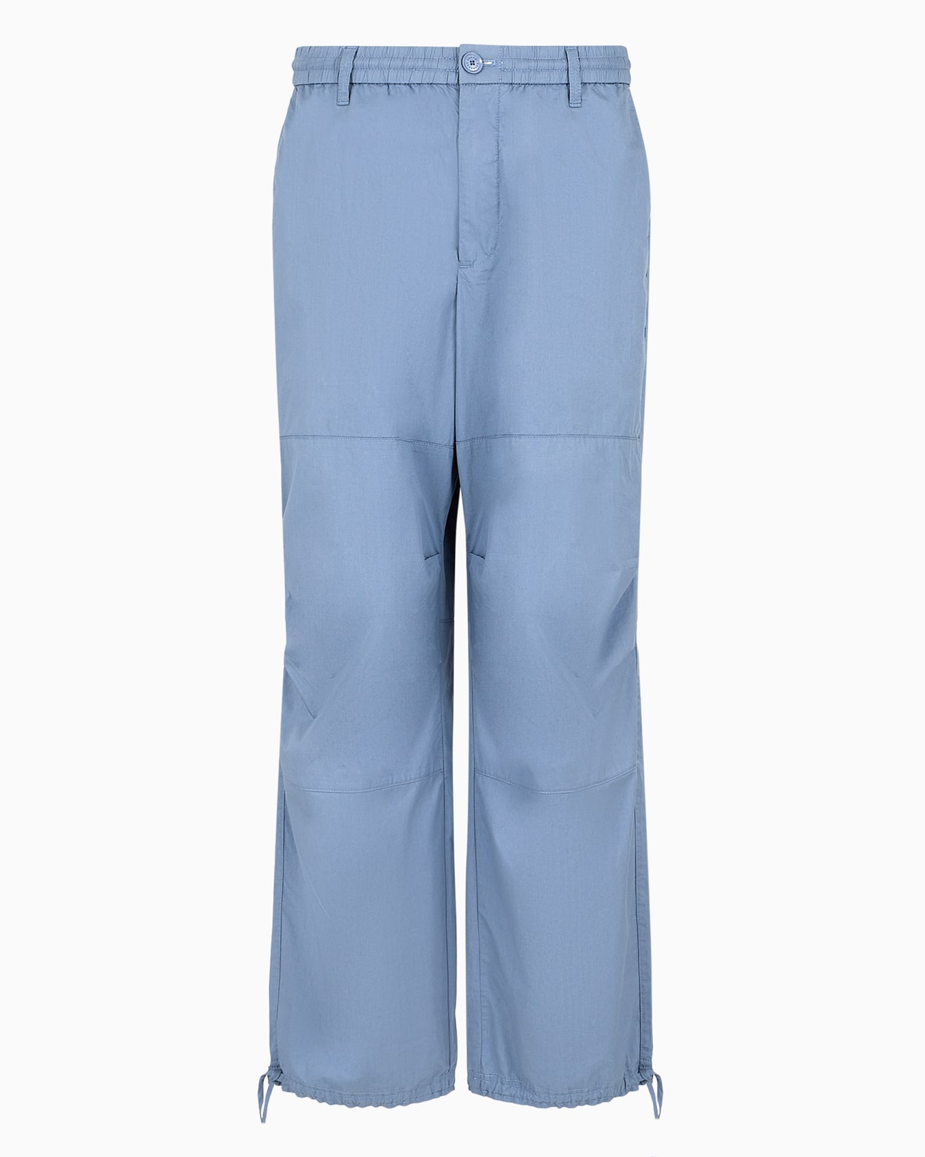 Pantalón oversize de sarga de algodón con cordón Diapositiva 0