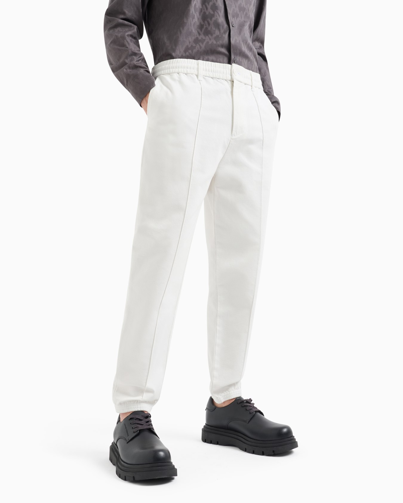 Regular fit gabardine trousers Slide 1