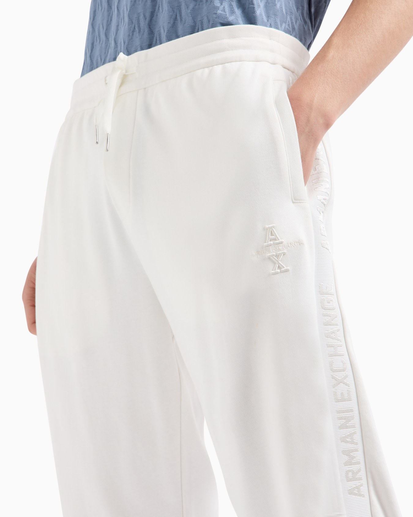 -Jogginghose aus Baumwoll-Interlock mit Logoband Folie 4