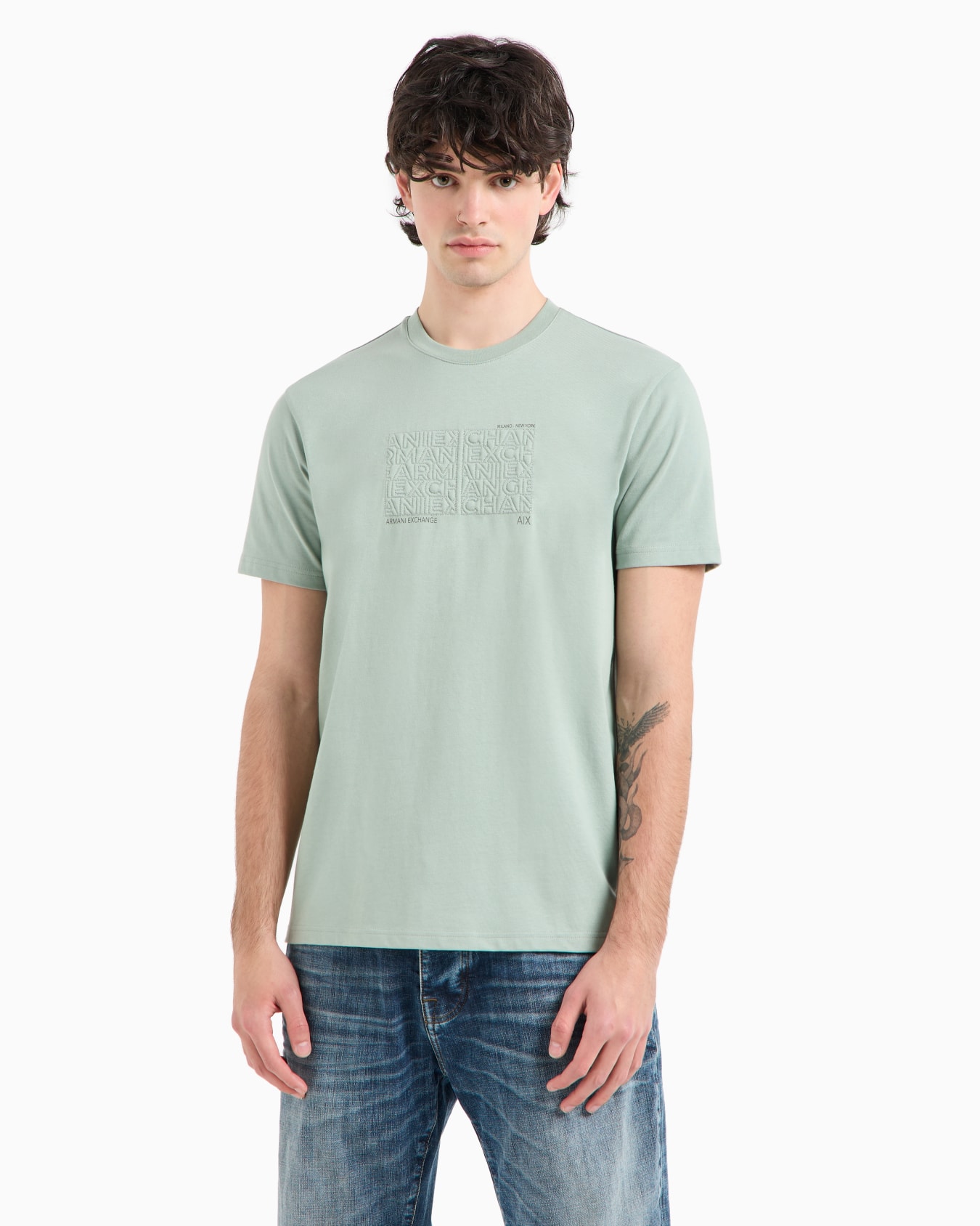 ASV organic cotton regular fit T-shirt with embroidered lettering Slide 1
